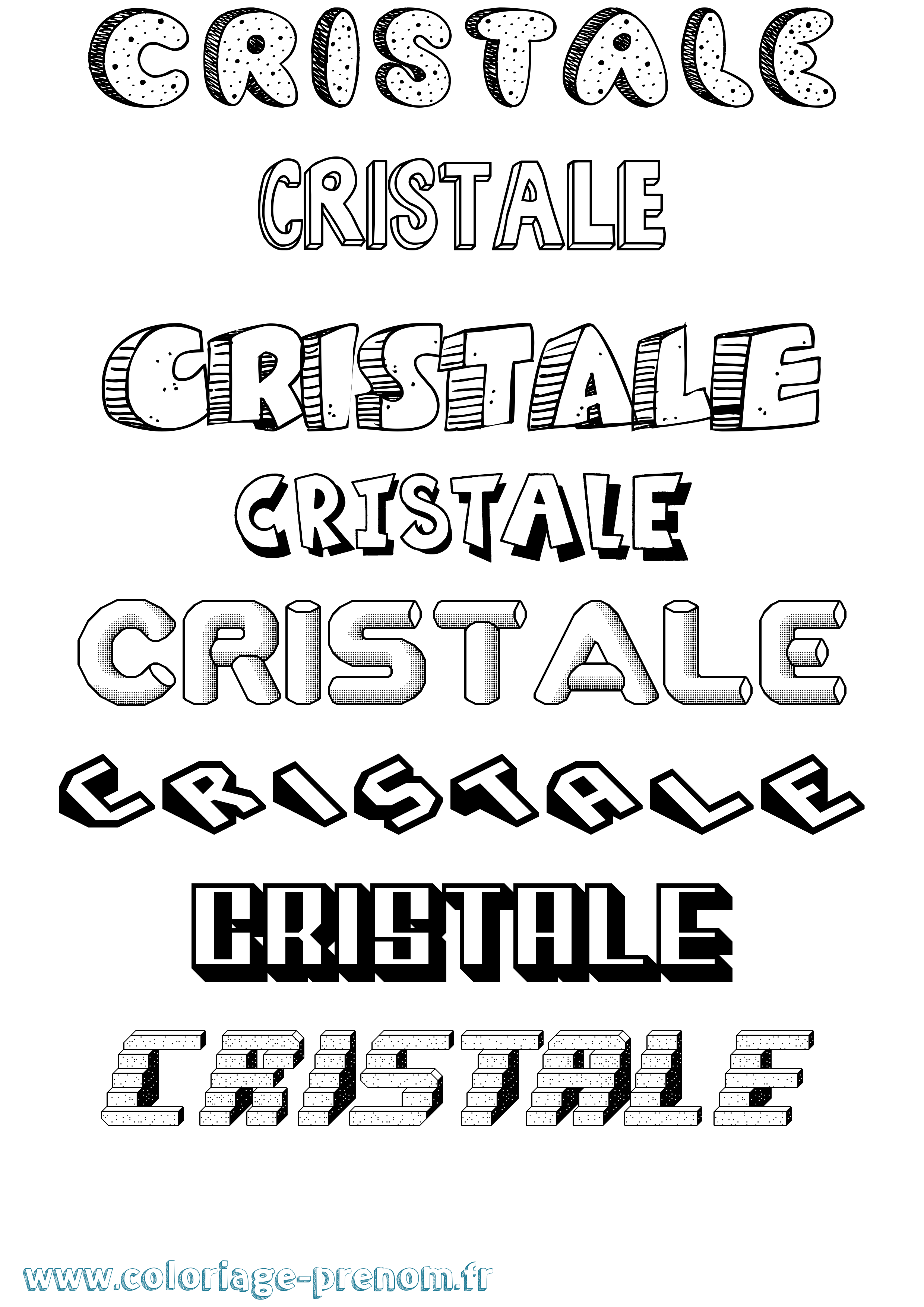 Coloriage Cristale Effet 3D Coloriage prénom Cristale Effet 3D