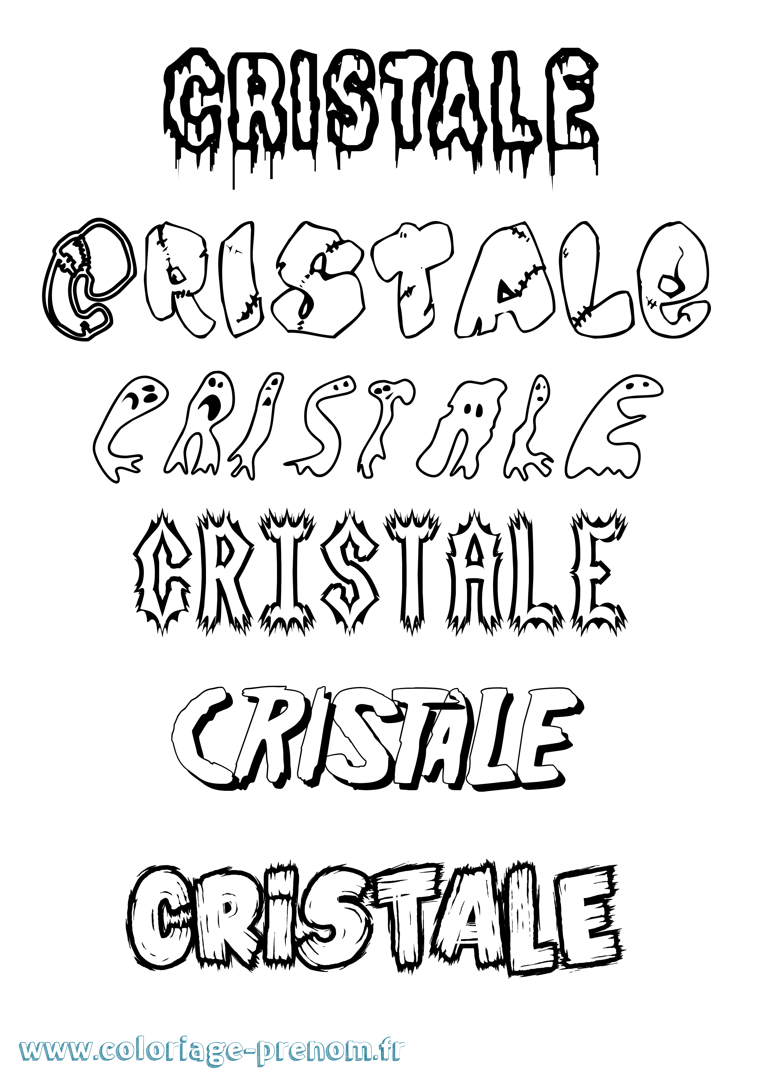 Coloriage Cristale Frisson Coloriage prénom Cristale Frisson