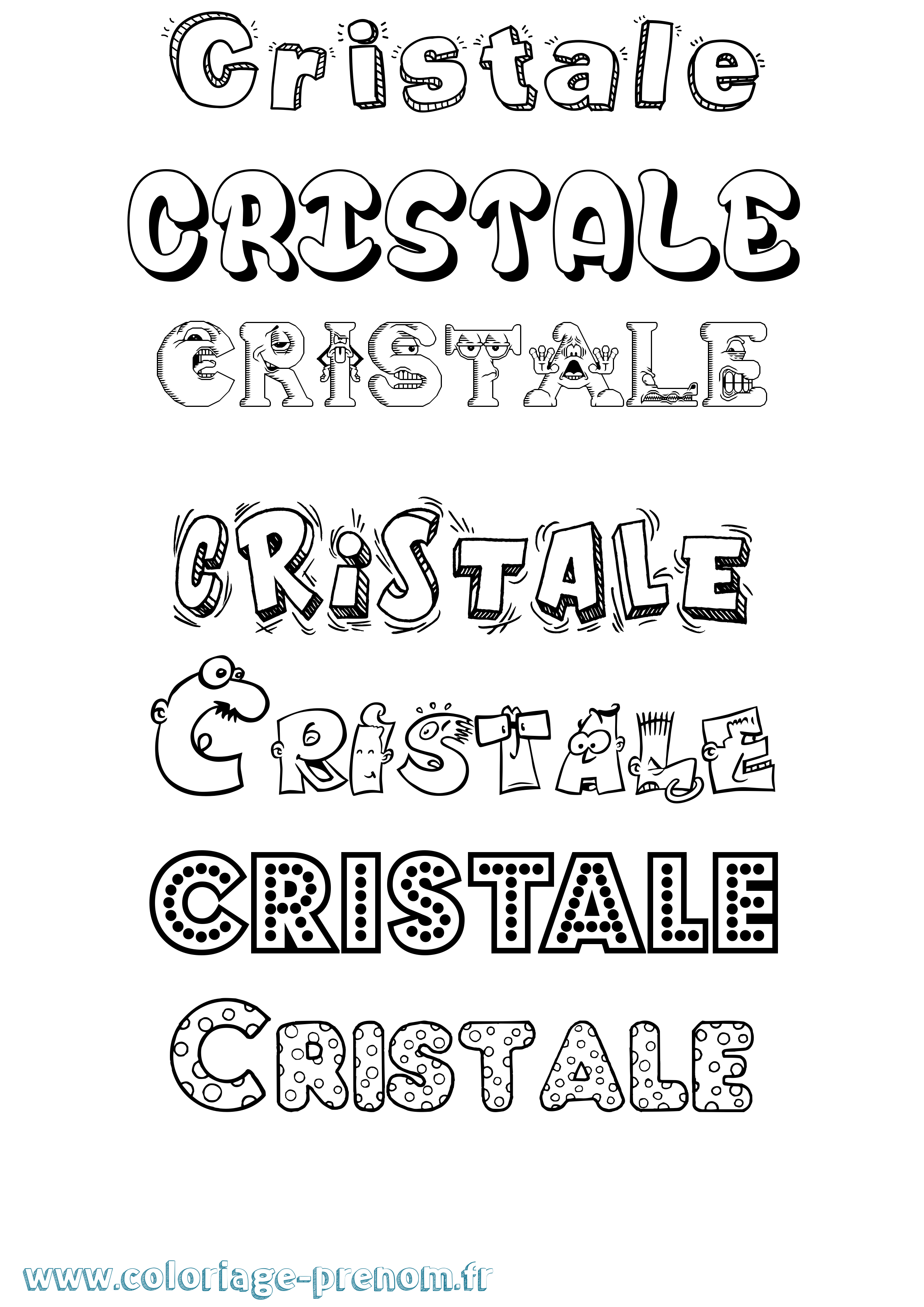 Coloriage Cristale Fun Coloriage prénom Cristale Fun