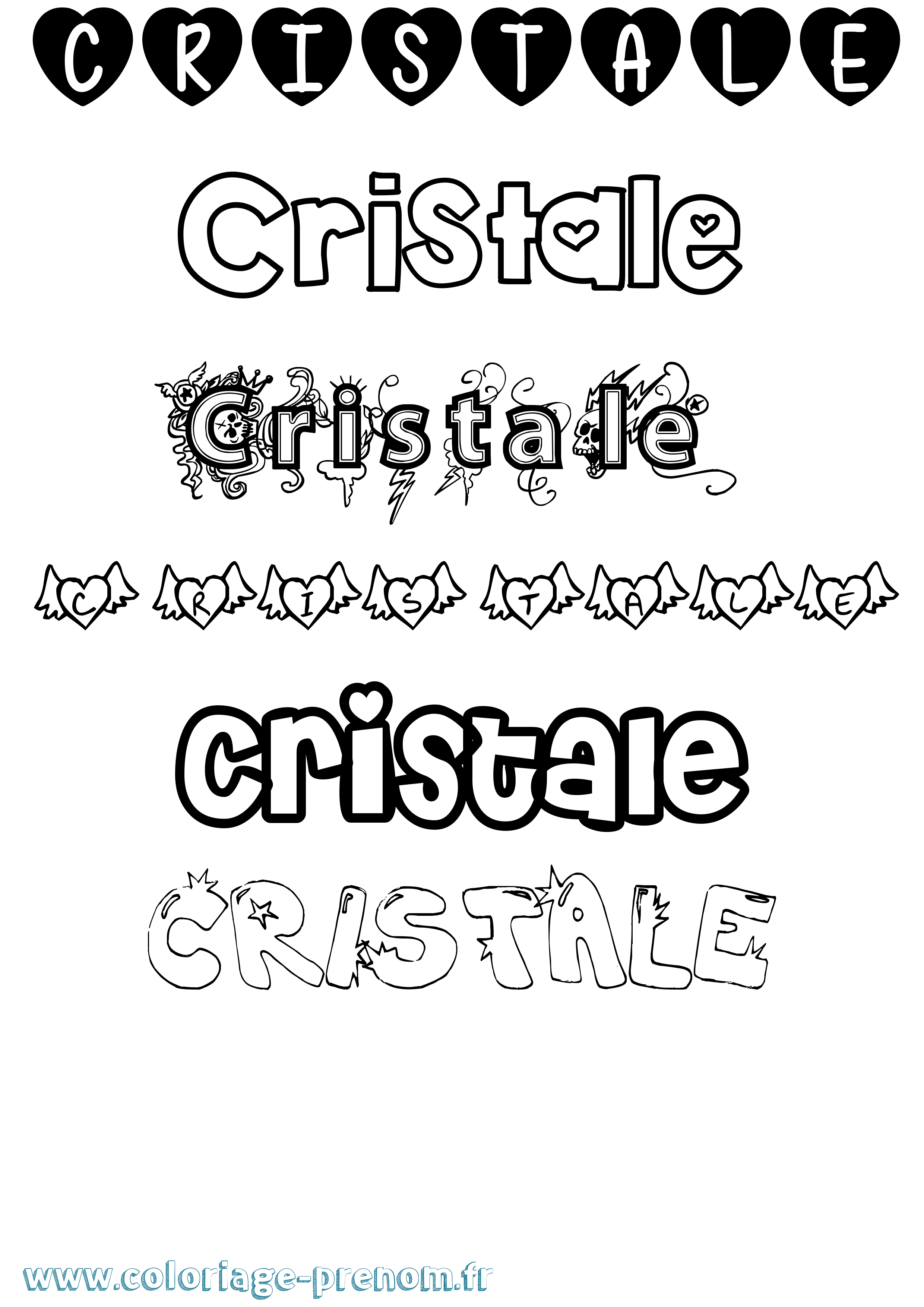 Coloriage Cristale Girly Coloriage prénom Cristale Girly