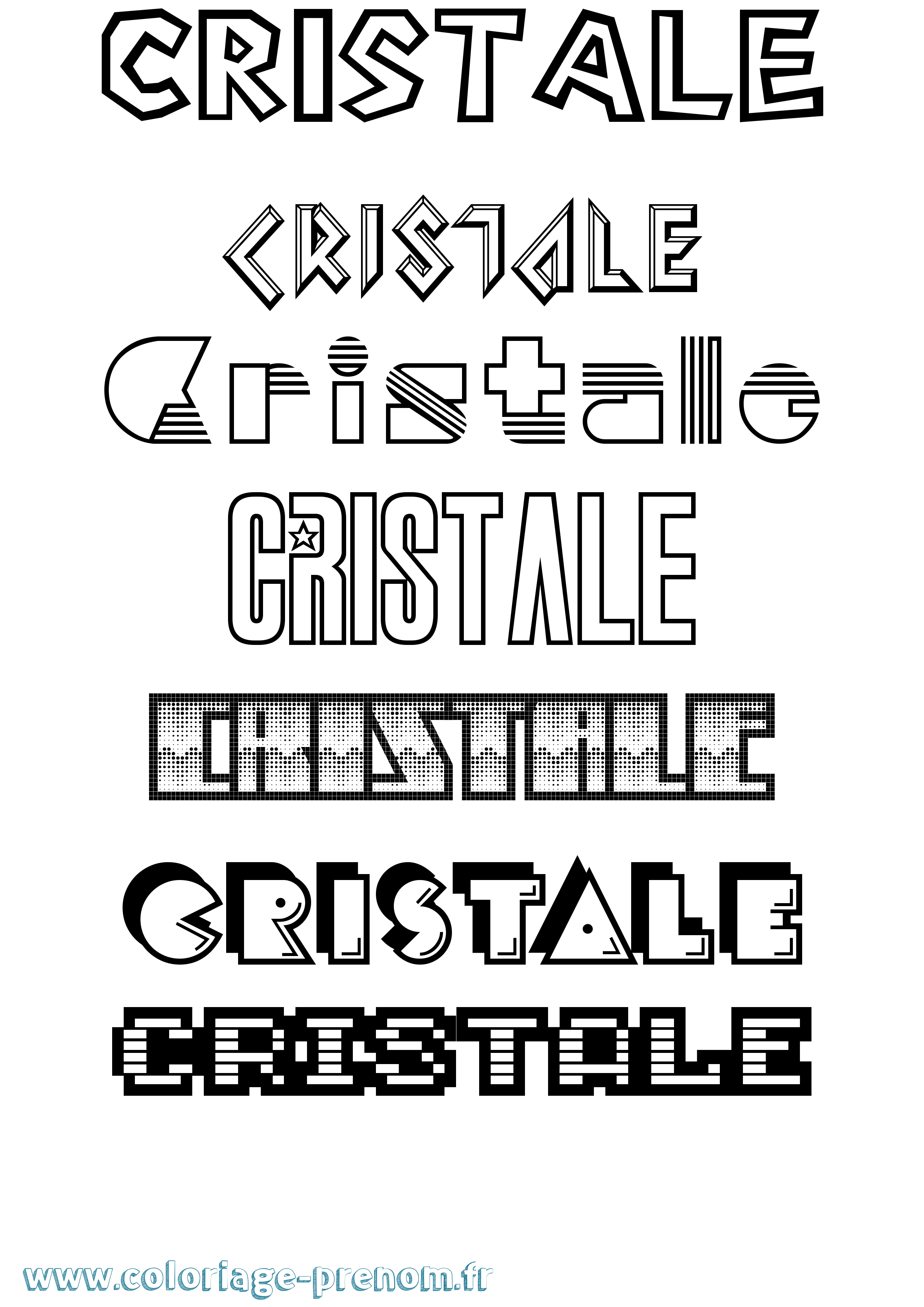 Coloriage Cristale Jeux Vidéos Coloriage prénom Cristale Jeux Vidéos