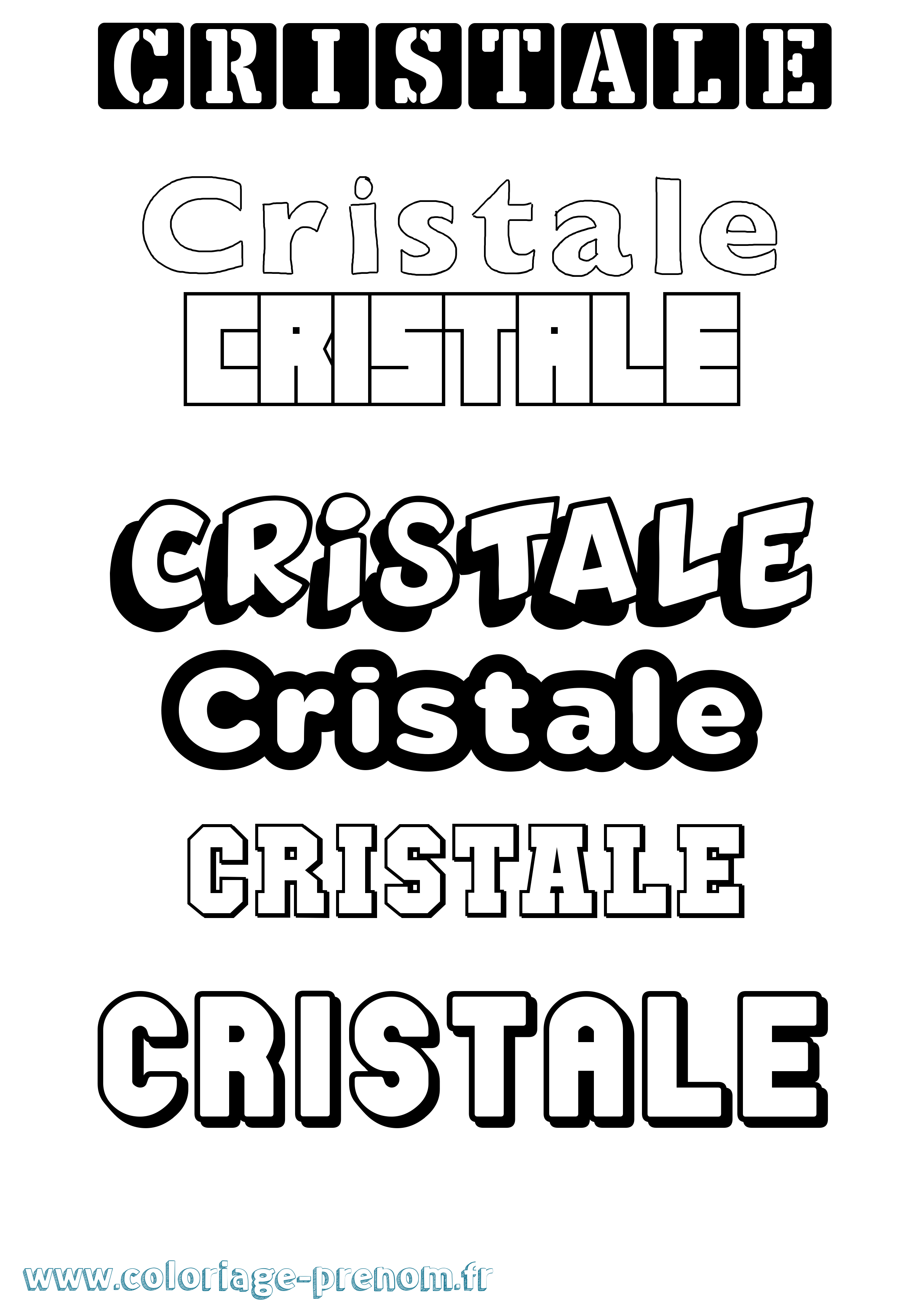 Coloriage prénom Cristale Simple
