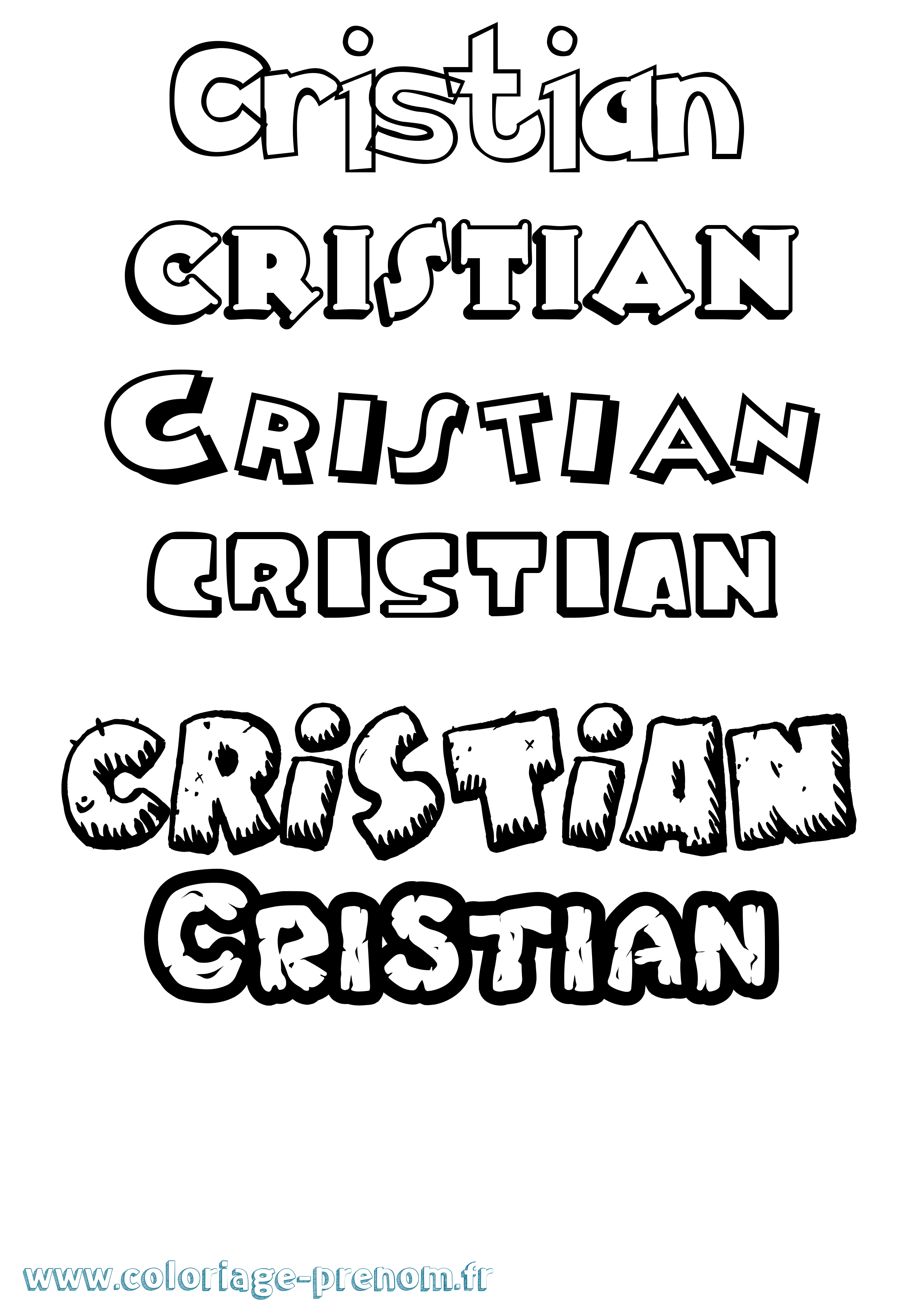 Coloriage prénom Cristian Dessin Animé
