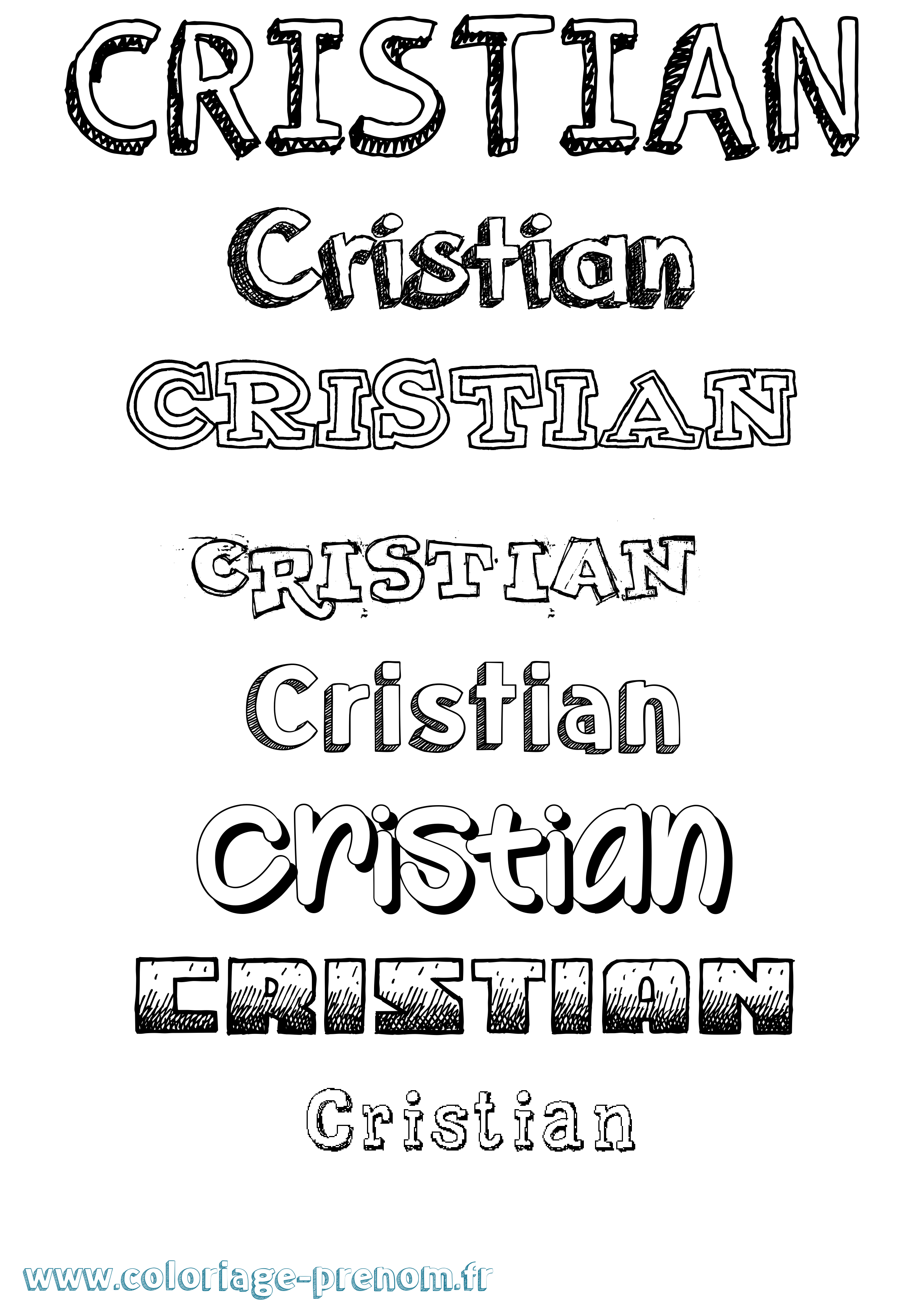 Coloriage prénom Cristian Dessiné