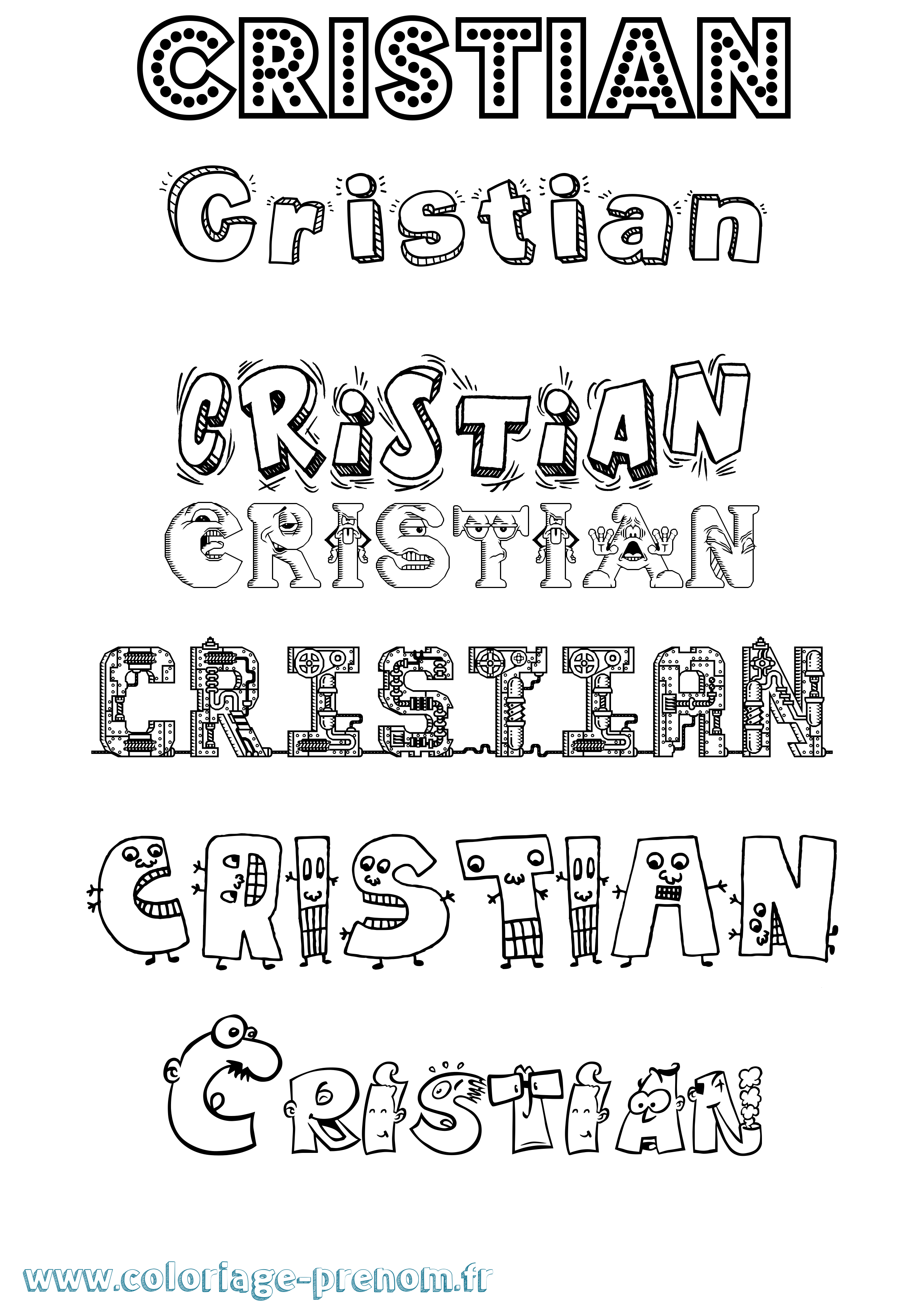 Coloriage prénom Cristian Fun