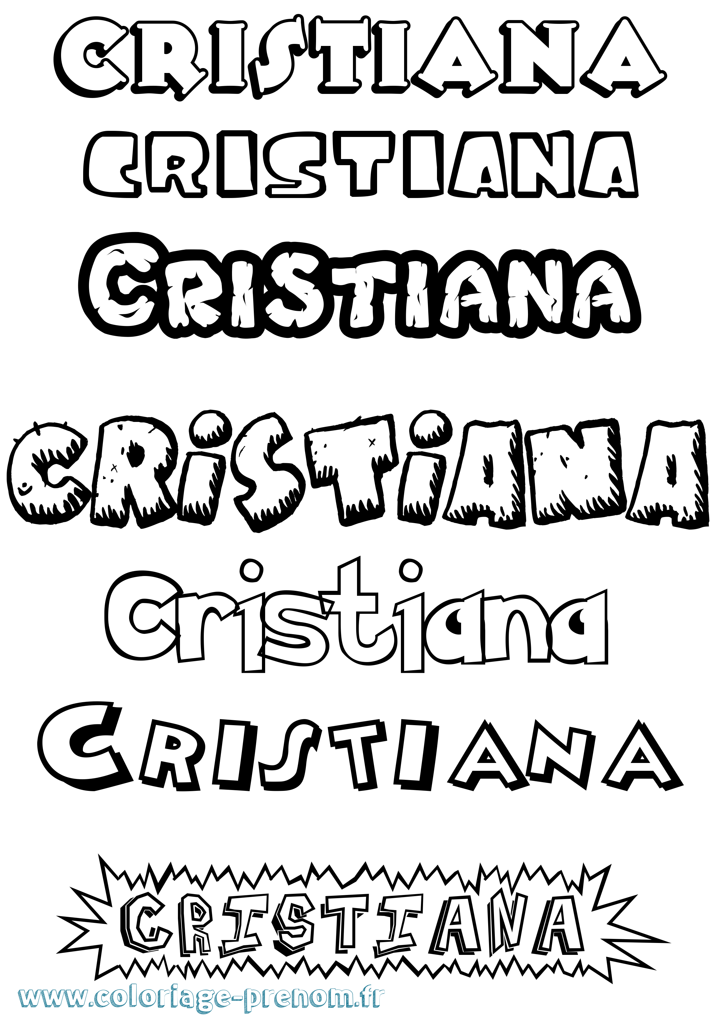 Coloriage prénom Cristiana Dessin Animé