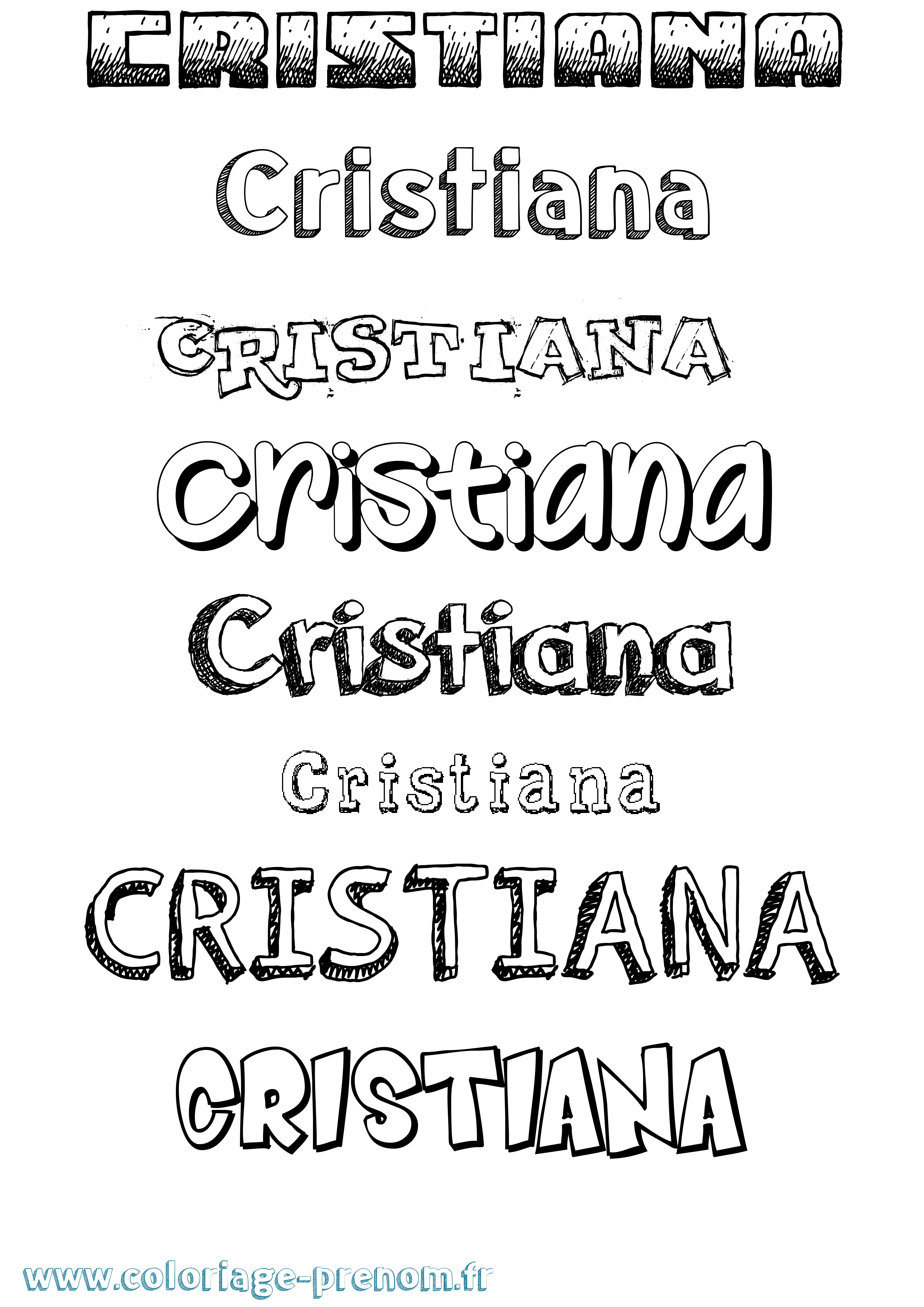 Coloriage prénom Cristiana Dessiné