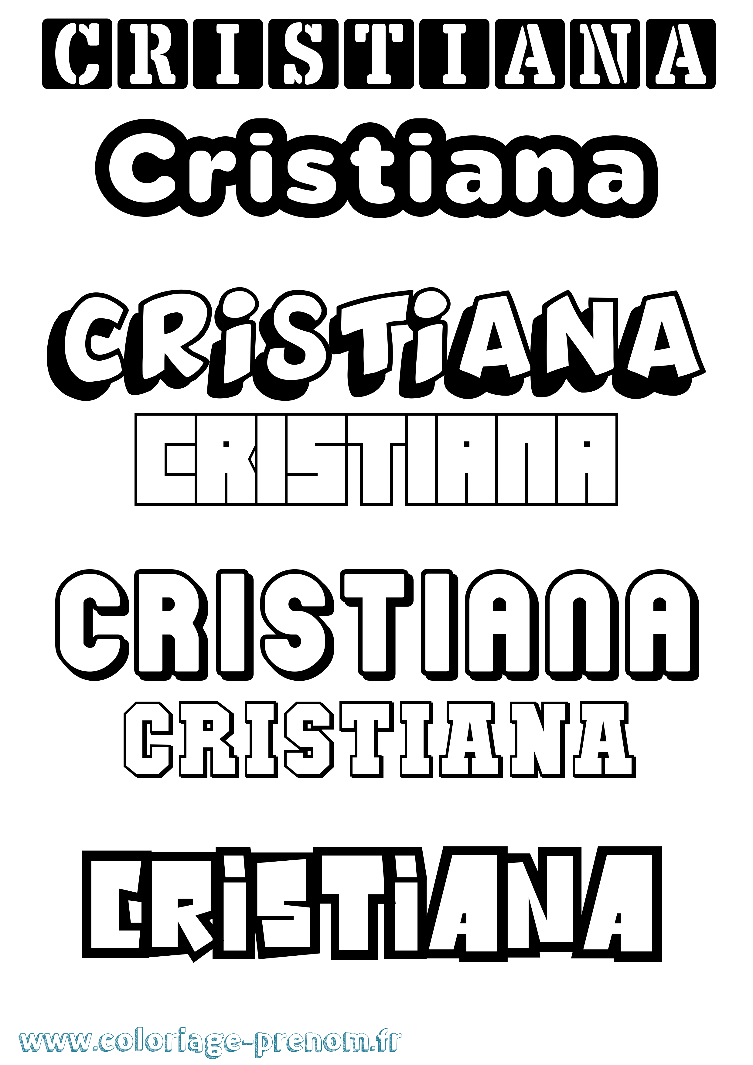 Coloriage prénom Cristiana Simple