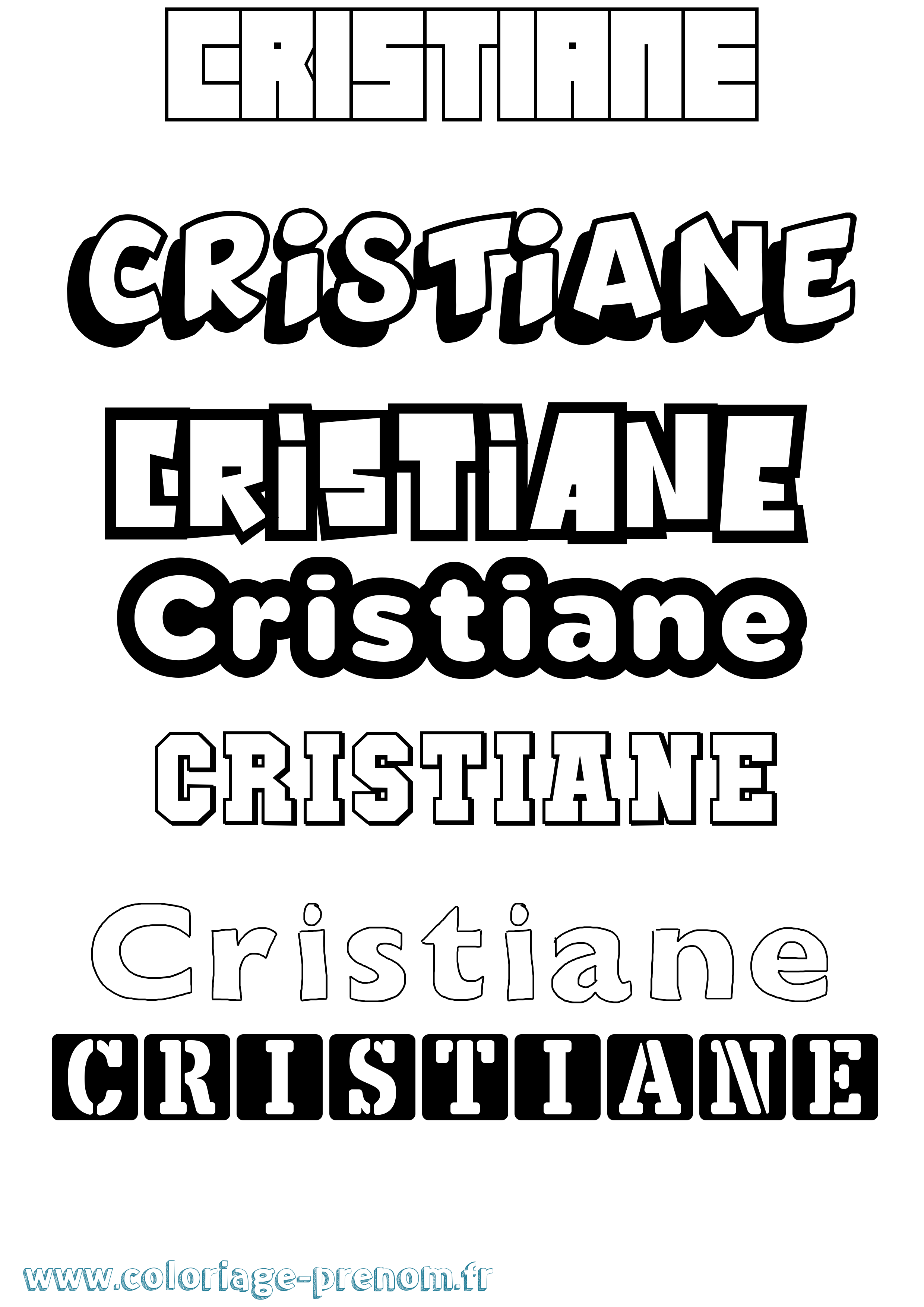Coloriage prénom Cristiane Simple