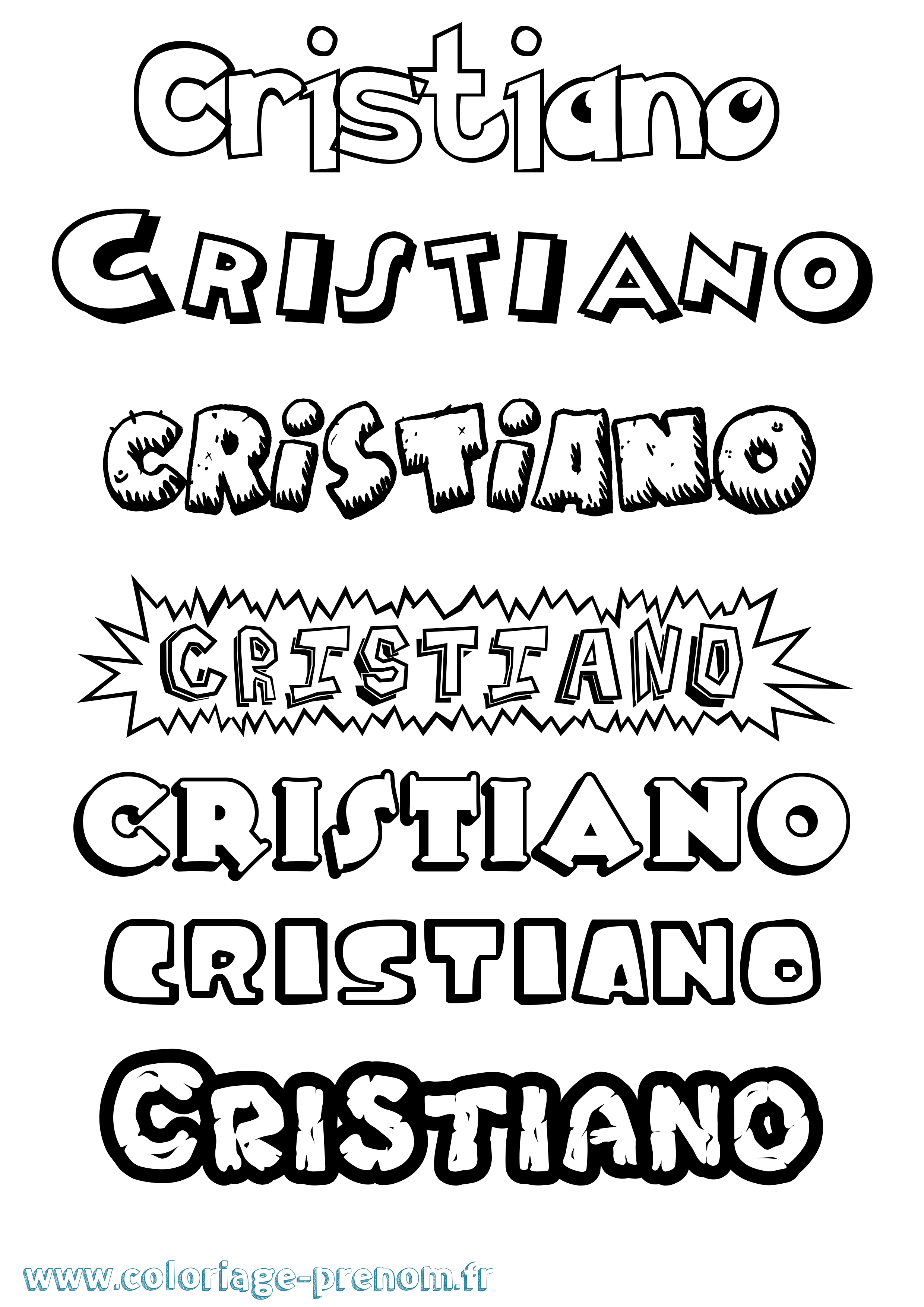 Coloriage prénom Cristiano Dessin Animé