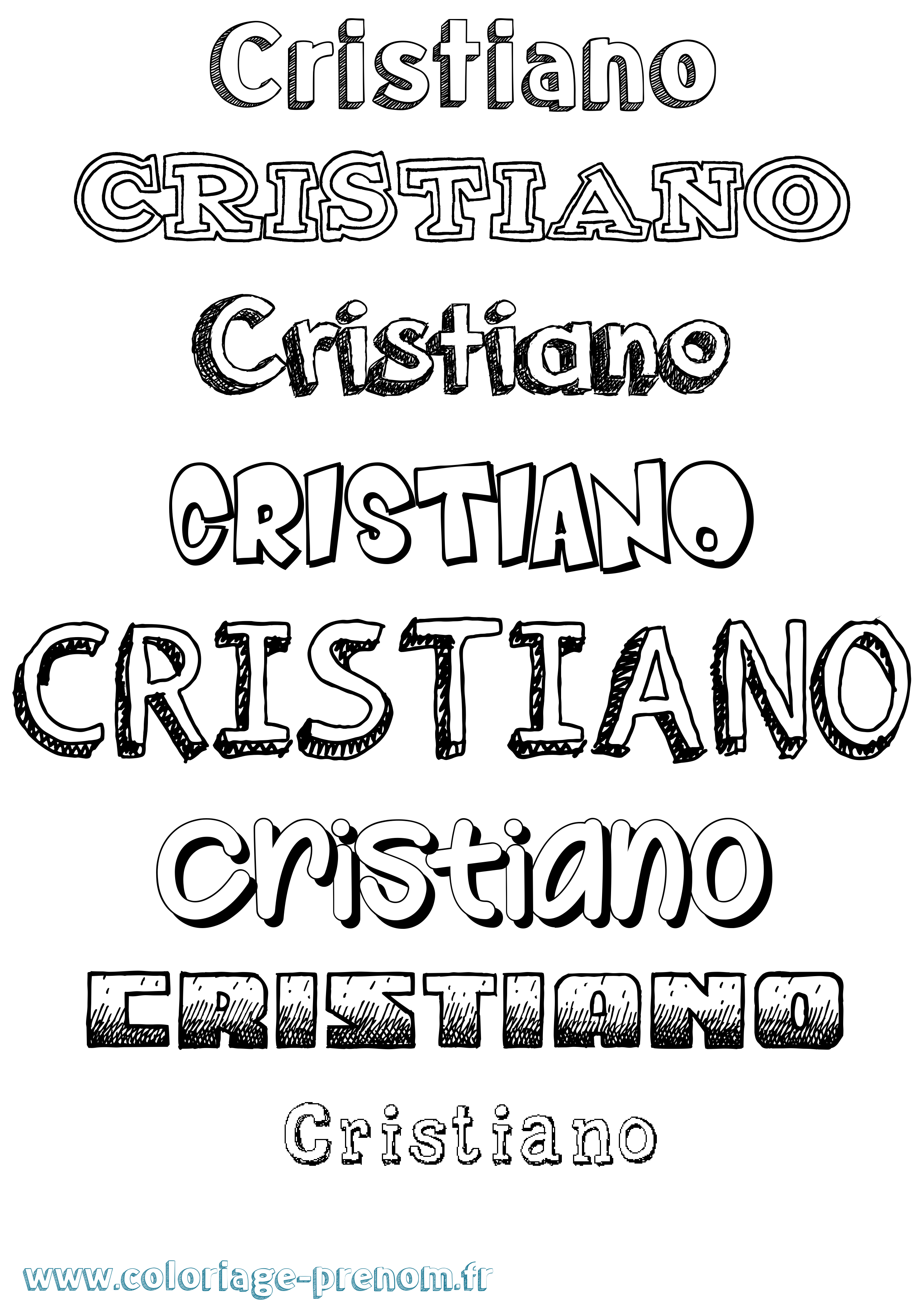 Coloriage prénom Cristiano Dessiné
