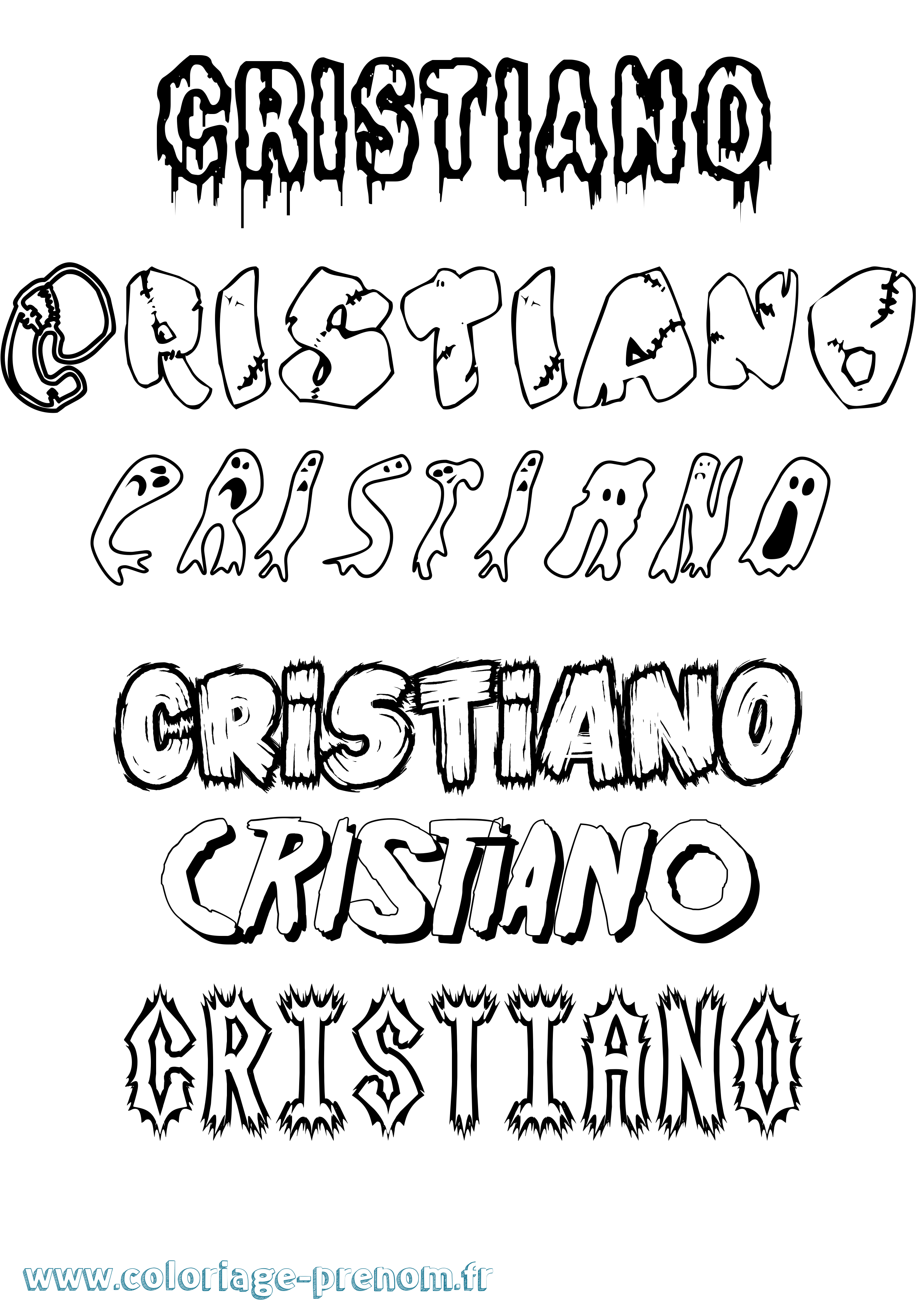 Coloriage prénom Cristiano Frisson