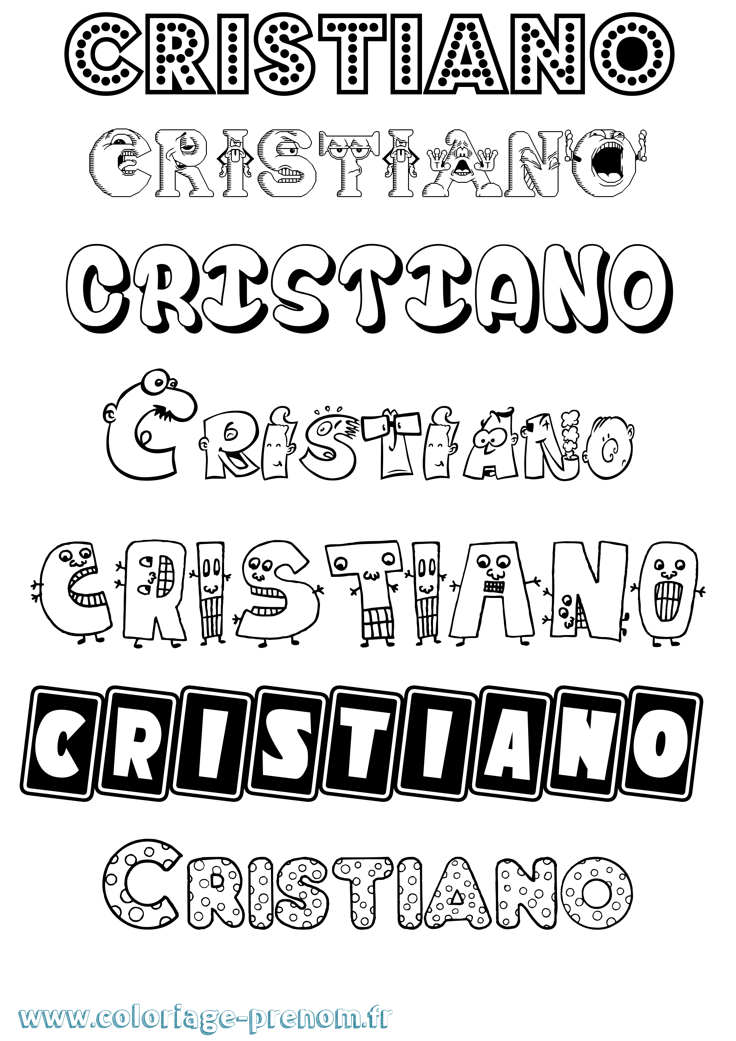 Coloriage prénom Cristiano Fun