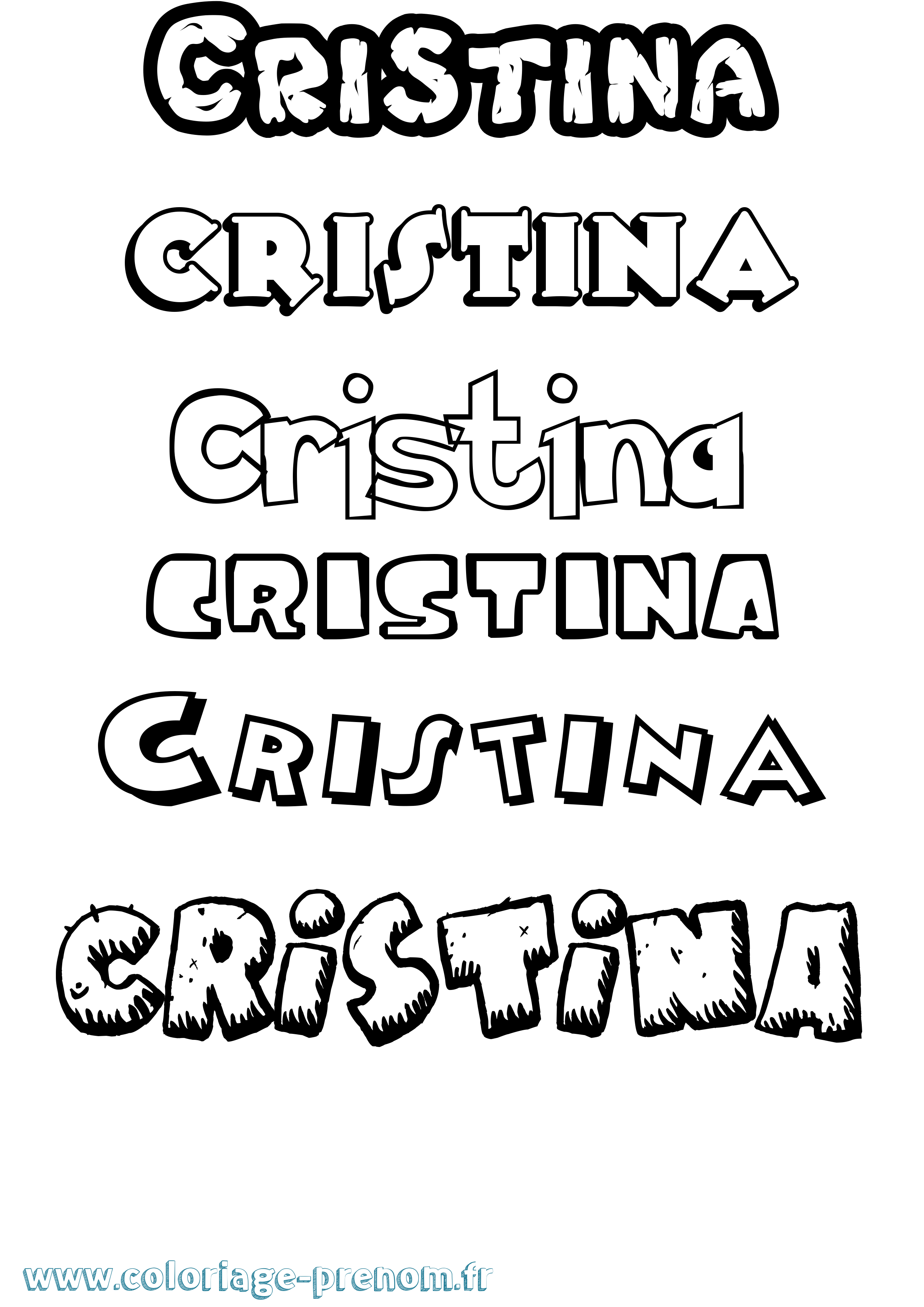 Coloriage Cristina Dessin Animé Coloriage prénom Cristina Dessin Animé