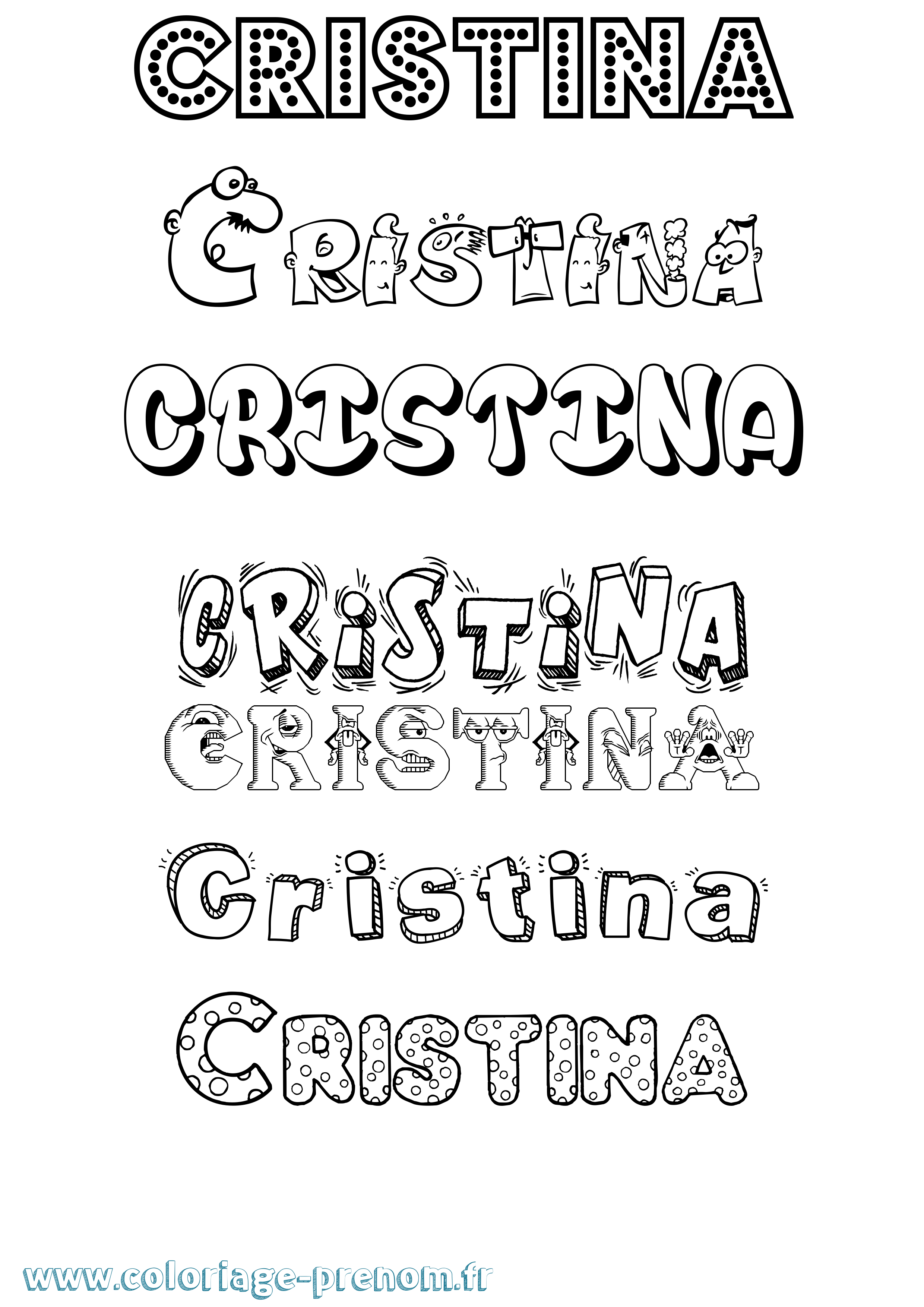 Coloriage Cristina Fun Coloriage prénom Cristina Fun