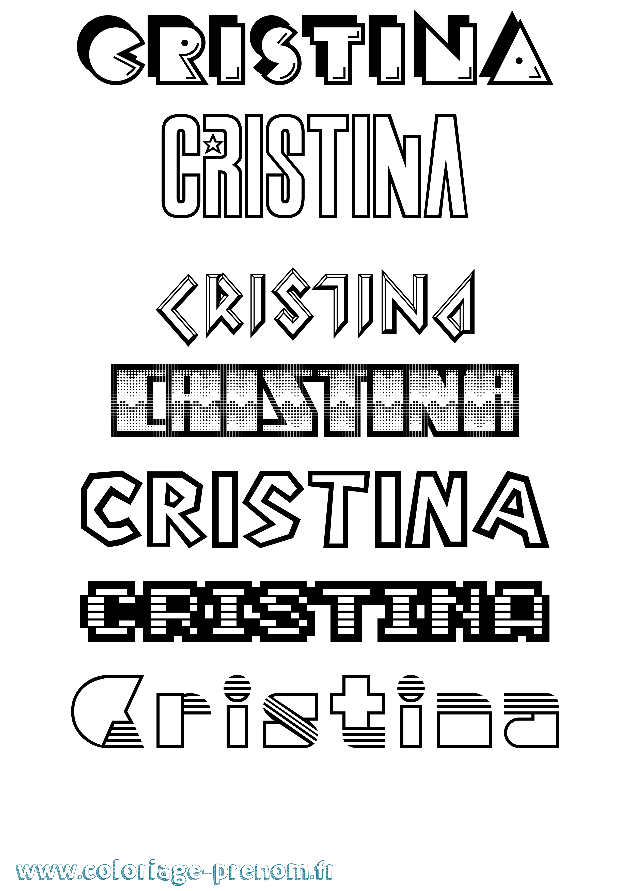 Coloriage Cristina Jeux Vidéos Coloriage prénom Cristina Jeux Vidéos
