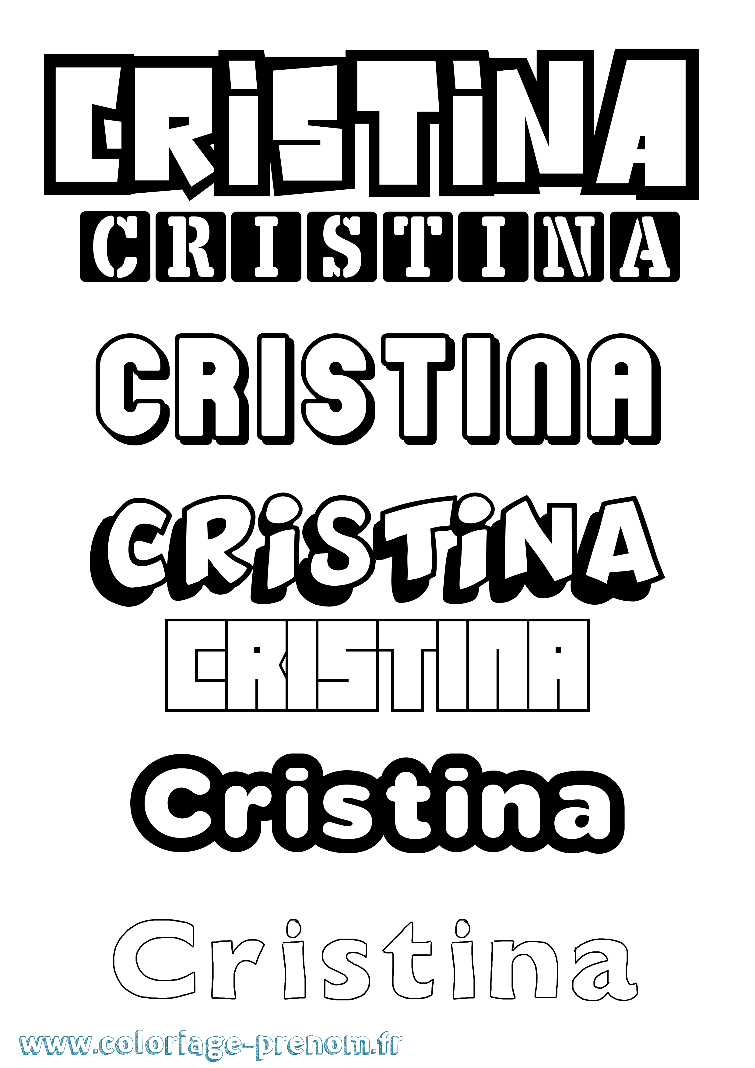 Coloriage Cristina Simple Coloriage prénom Cristina Simple