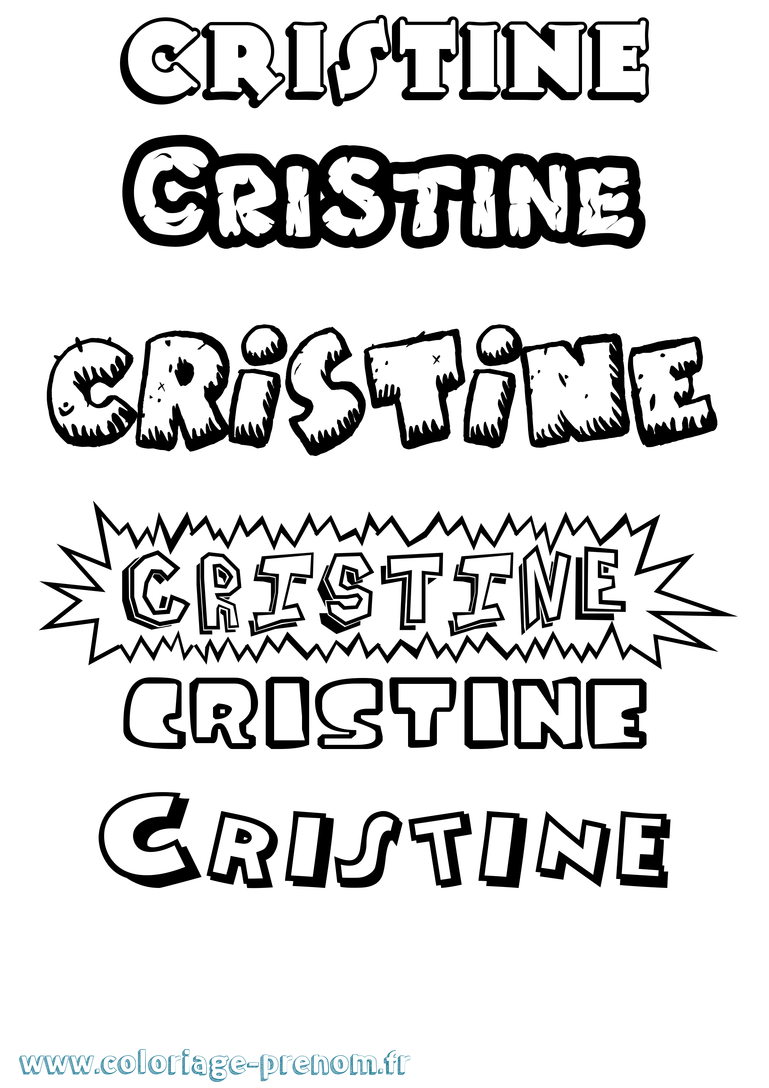 Coloriage prénom Cristine Dessin Animé