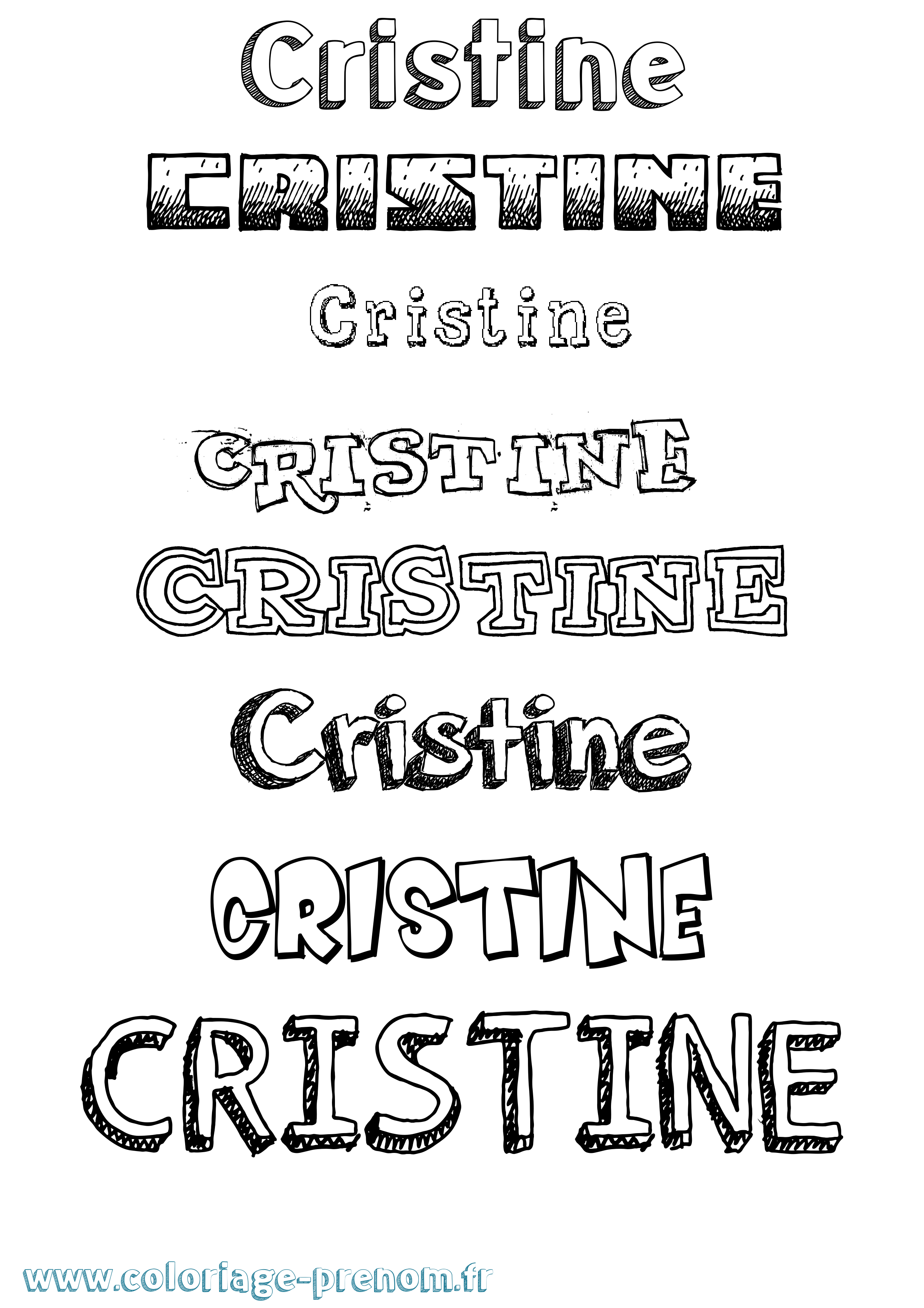 Coloriage prénom Cristine Dessiné