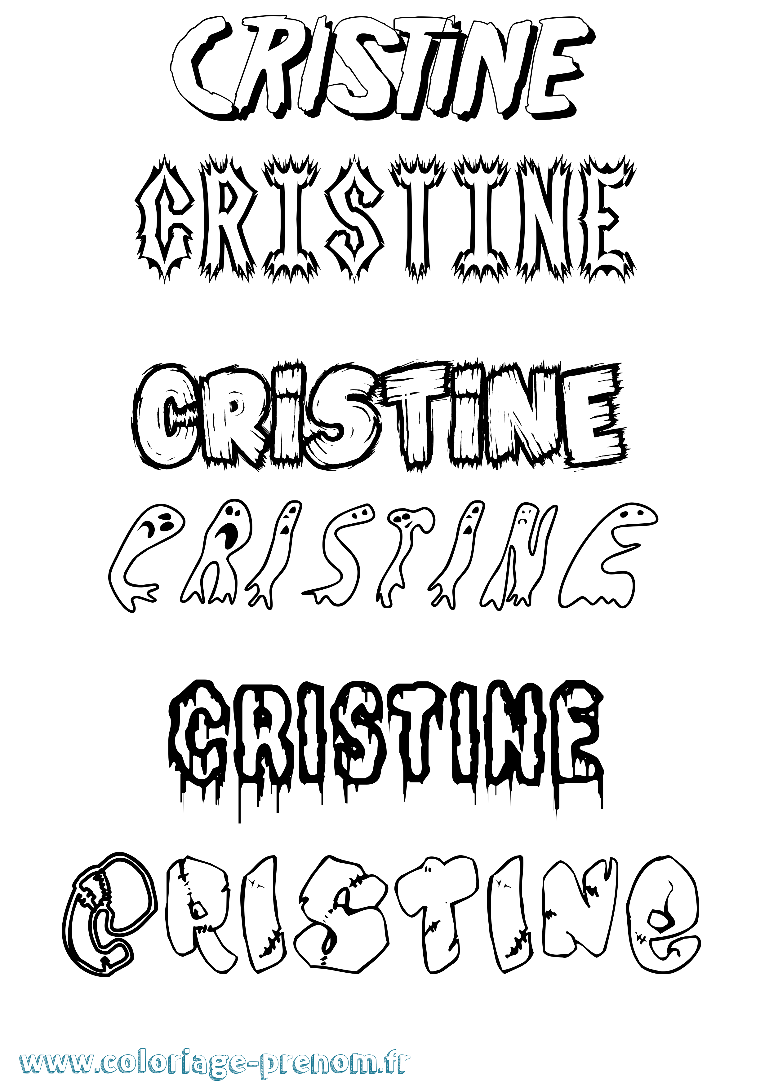 Coloriage prénom Cristine Frisson