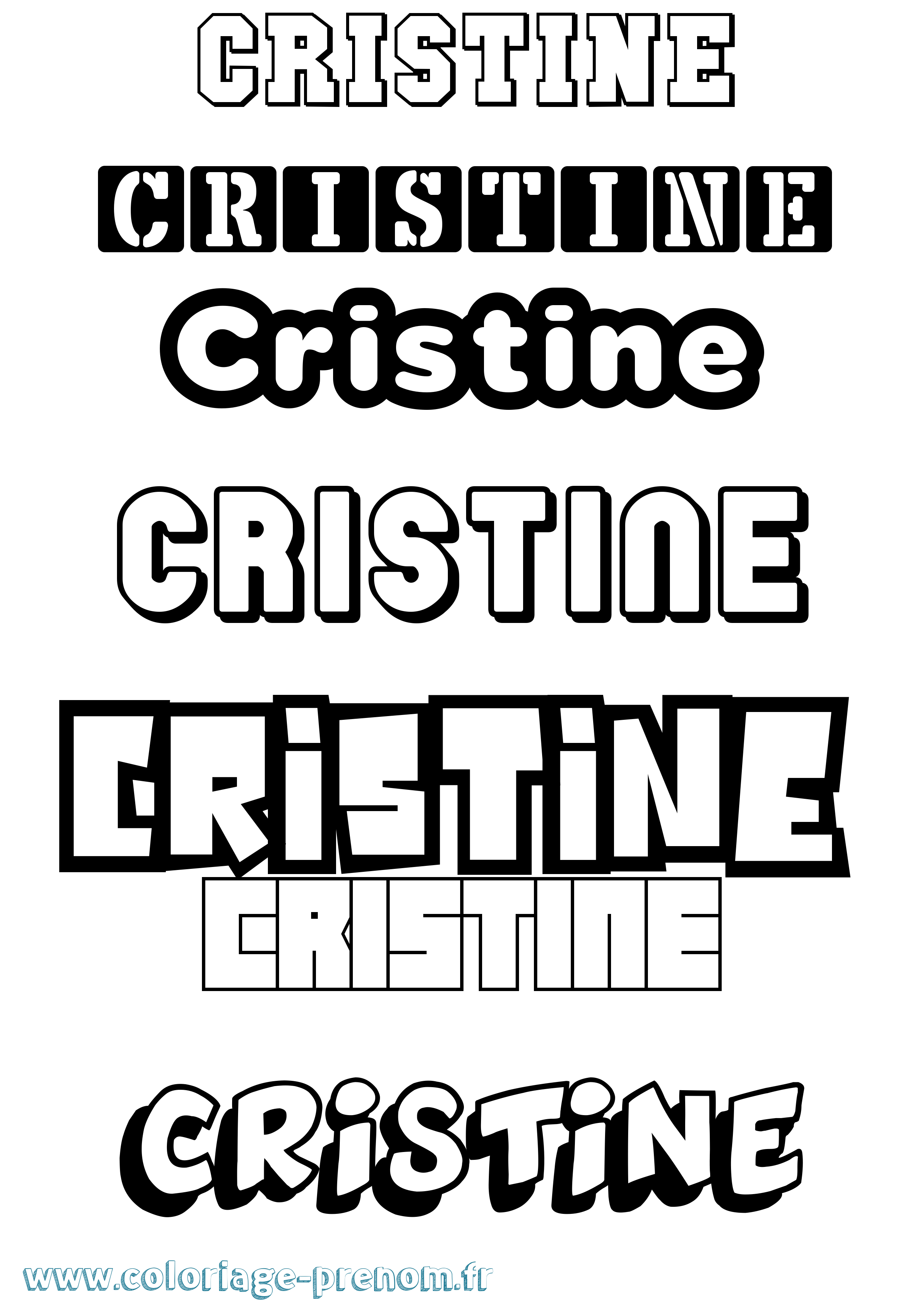 Coloriage prénom Cristine Simple