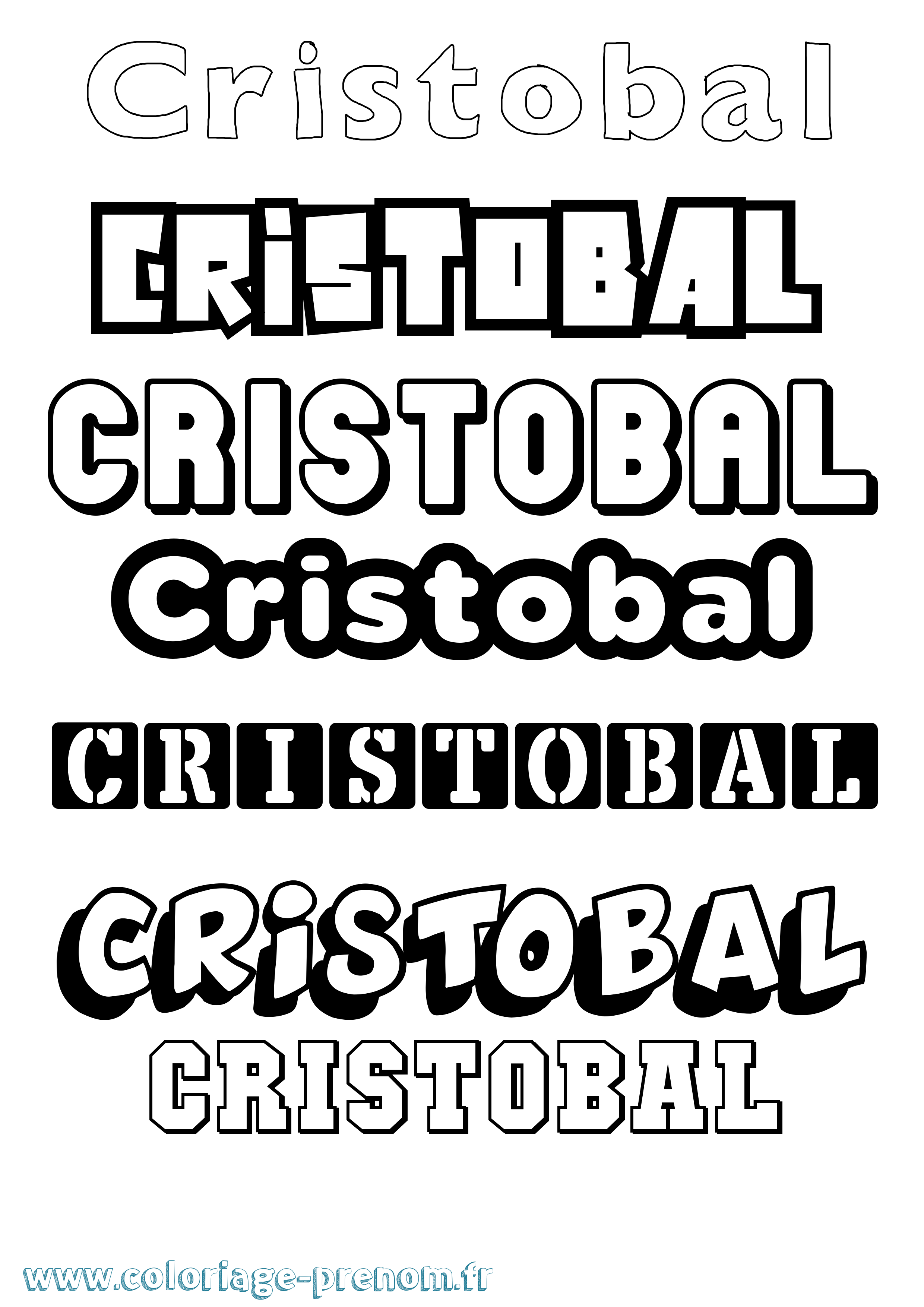 Coloriage prénom Cristobal Simple