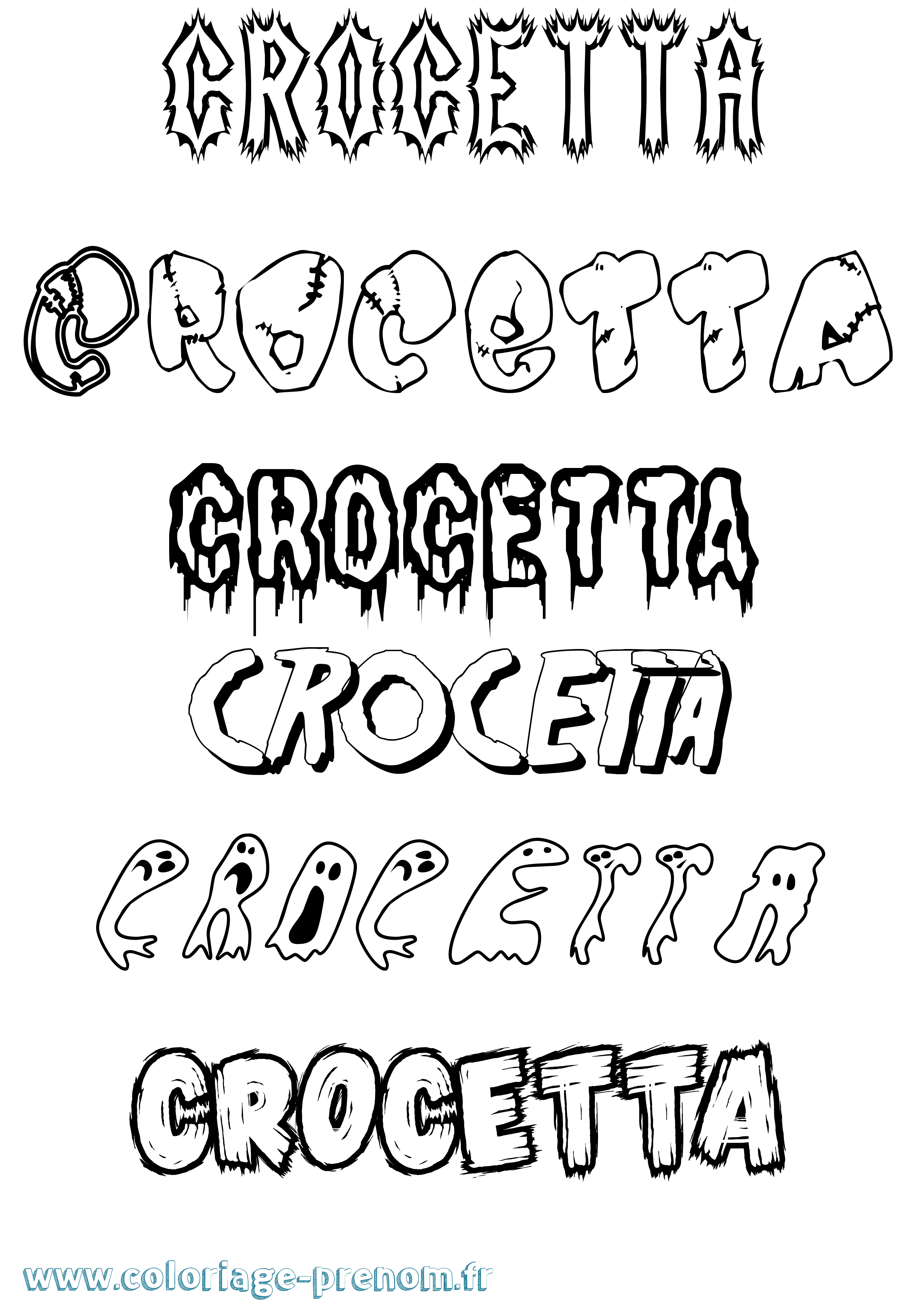 Coloriage prénom Crocetta Frisson