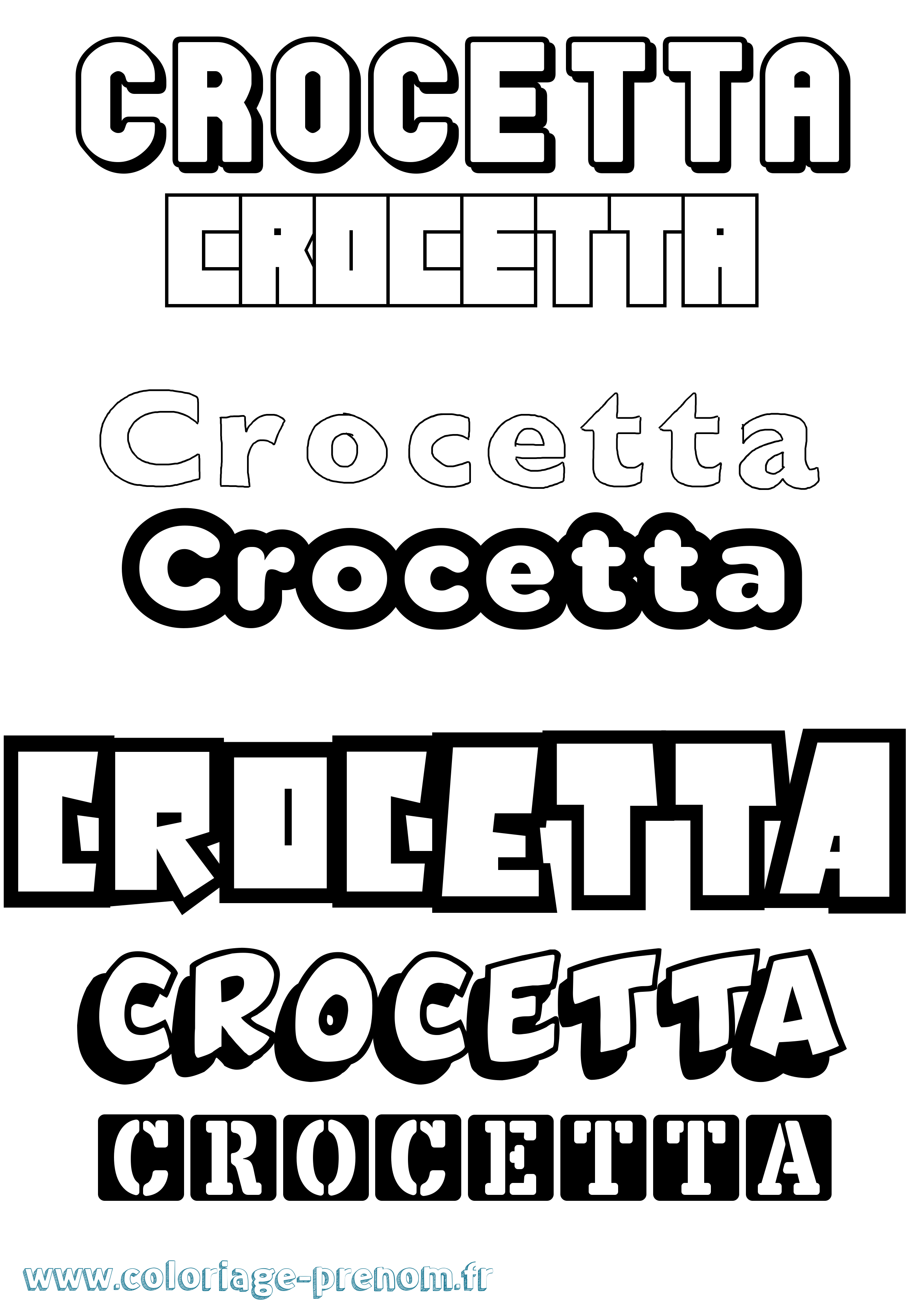 Coloriage prénom Crocetta Simple