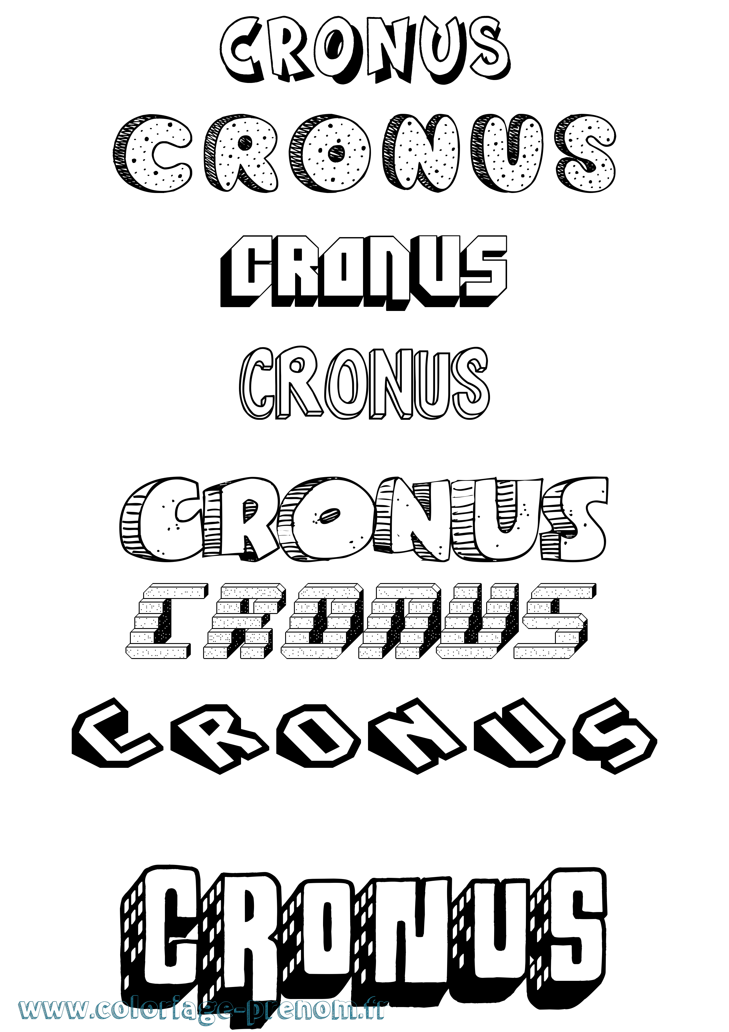Coloriage prénom Cronus Effet 3D