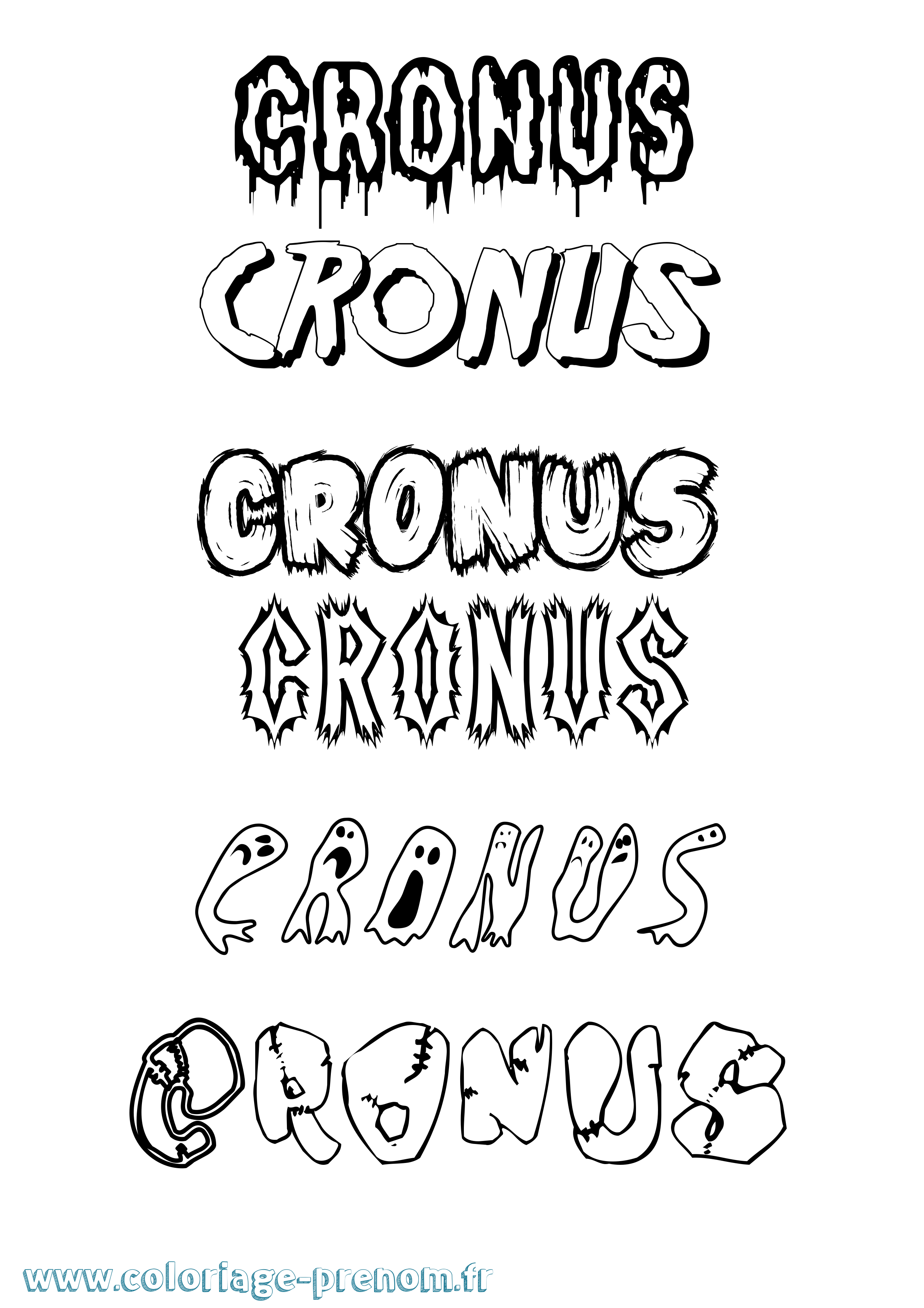 Coloriage prénom Cronus Frisson