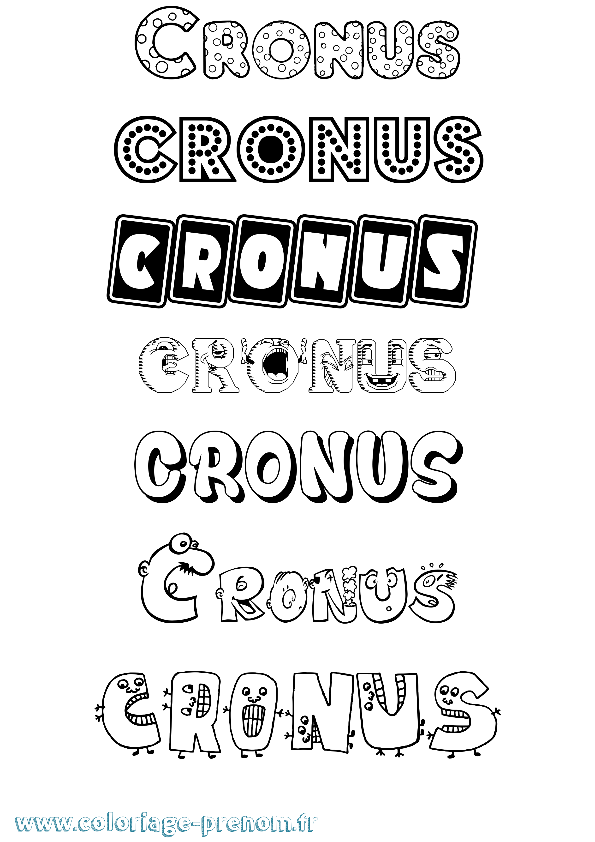 Coloriage prénom Cronus Fun