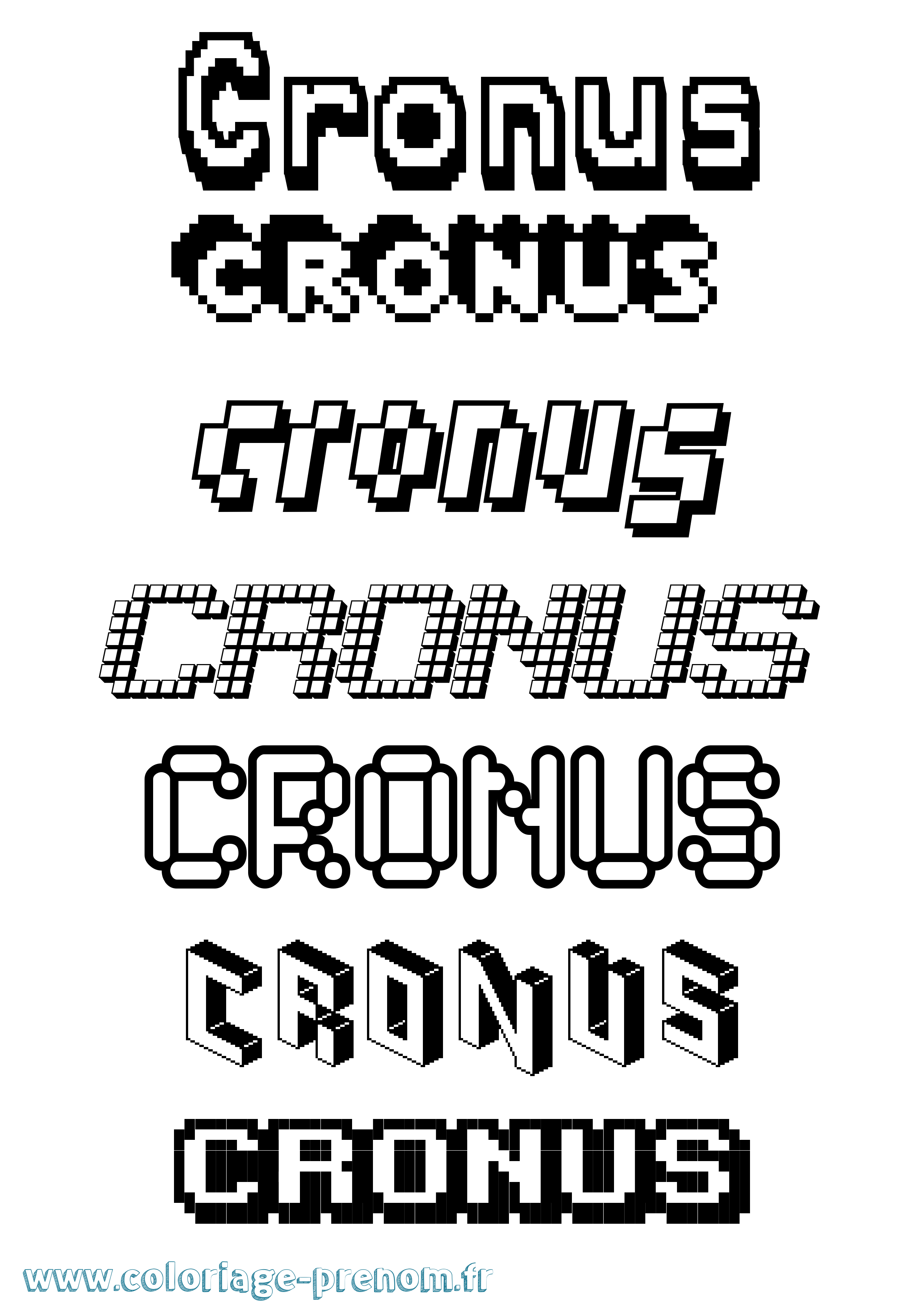 Coloriage prénom Cronus Pixel