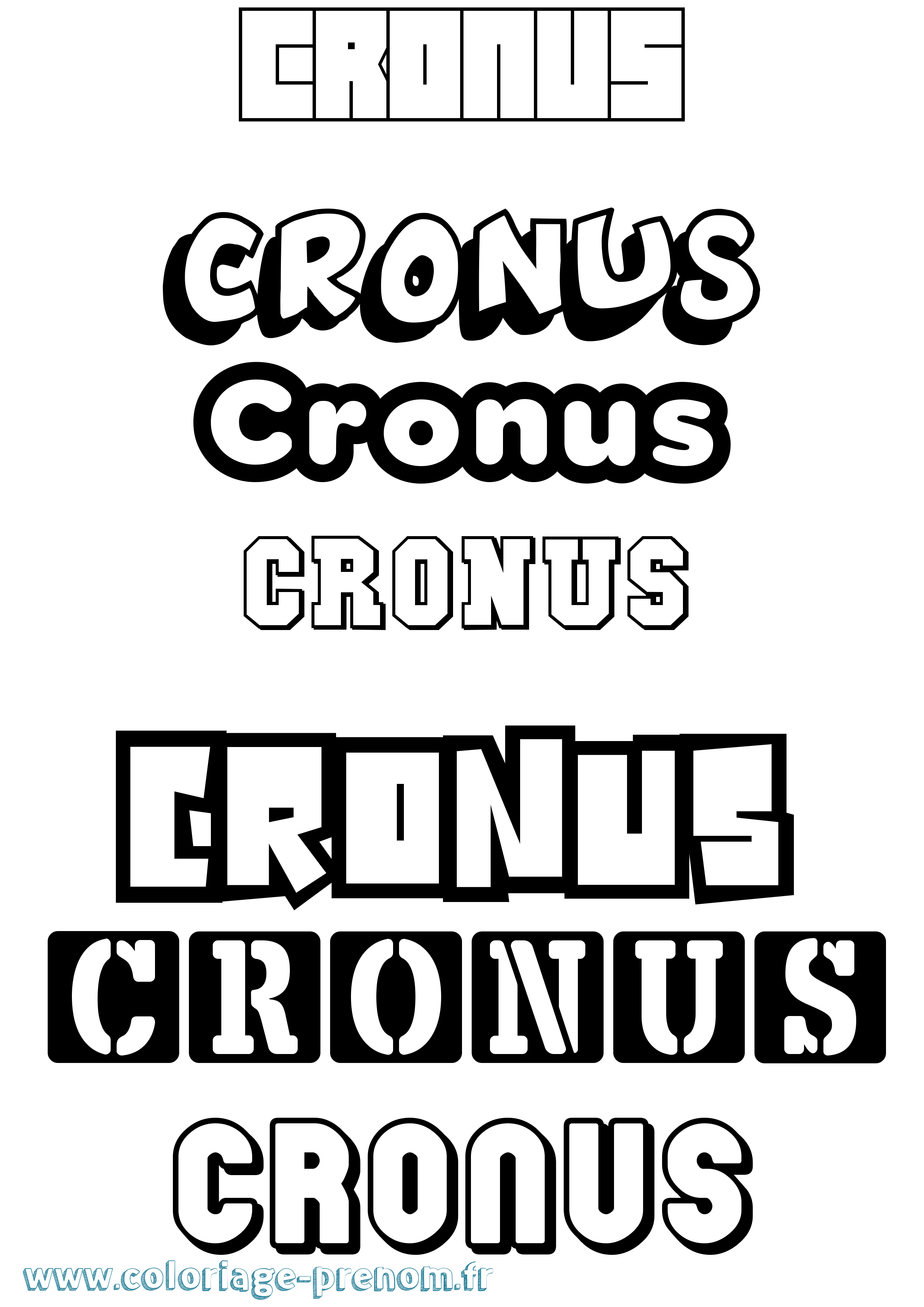 Coloriage prénom Cronus Simple