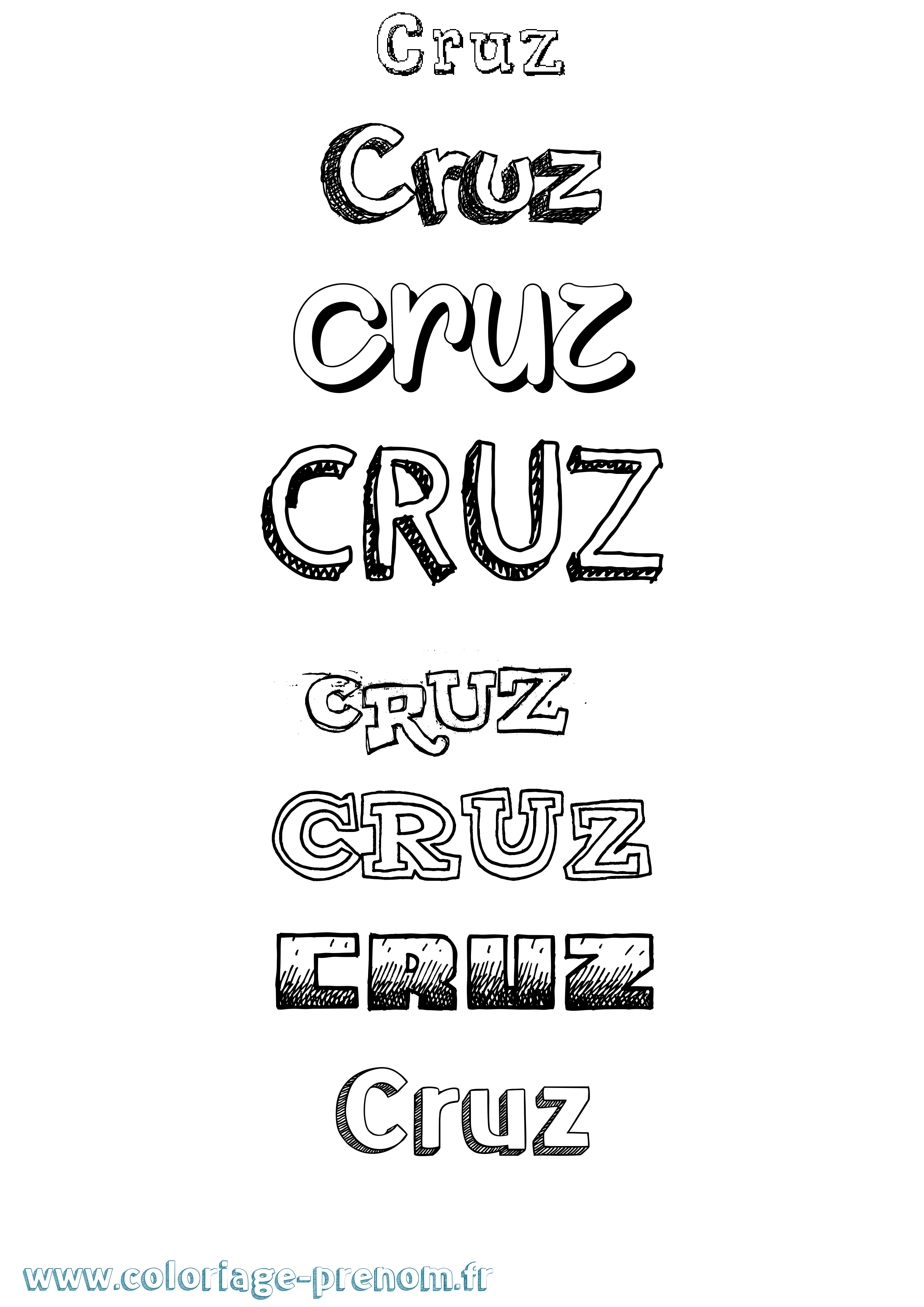 Coloriage Cruz Dessiné Coloriage prénom Cruz Dessiné