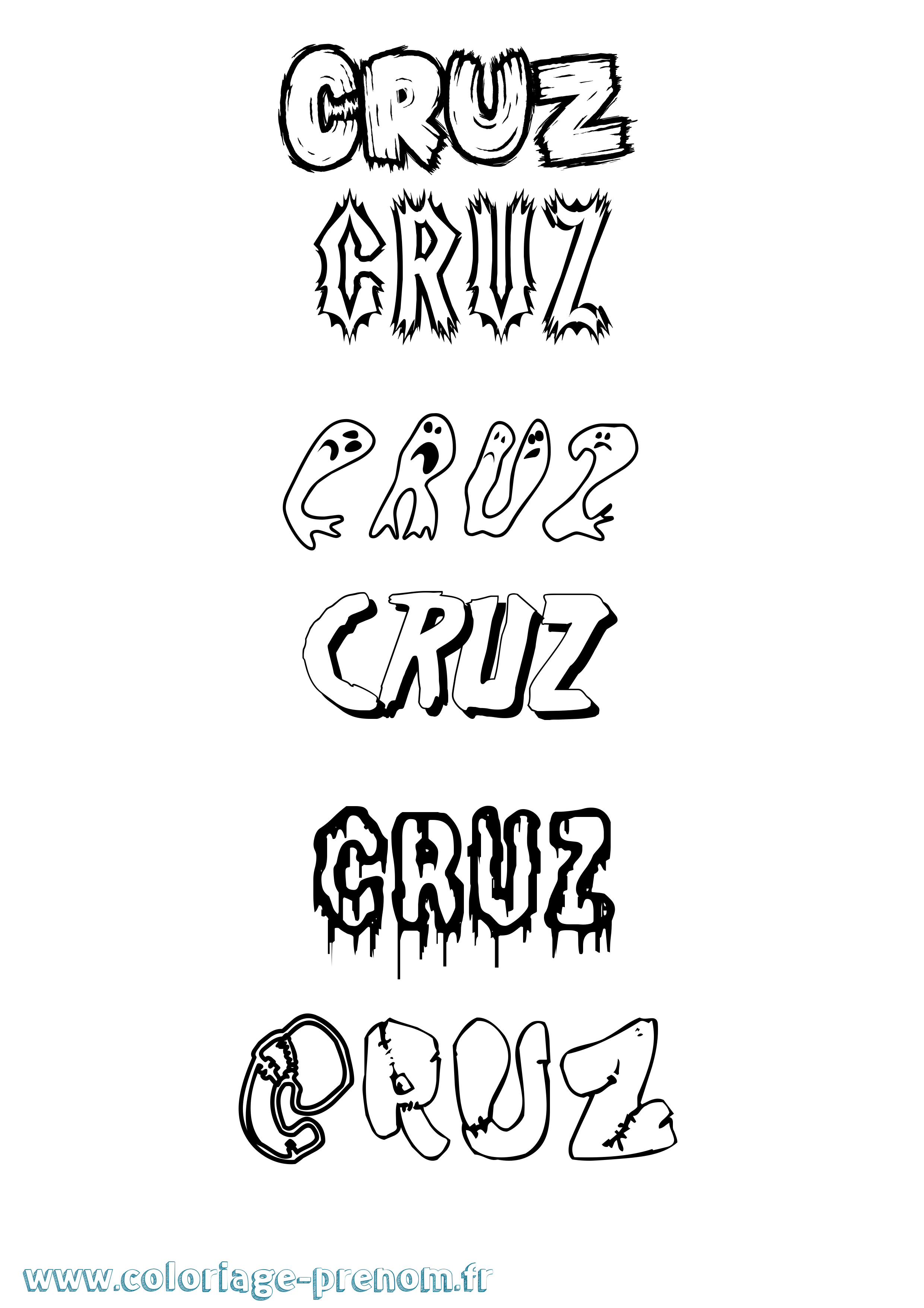 Coloriage Cruz Frisson Coloriage prénom Cruz Frisson
