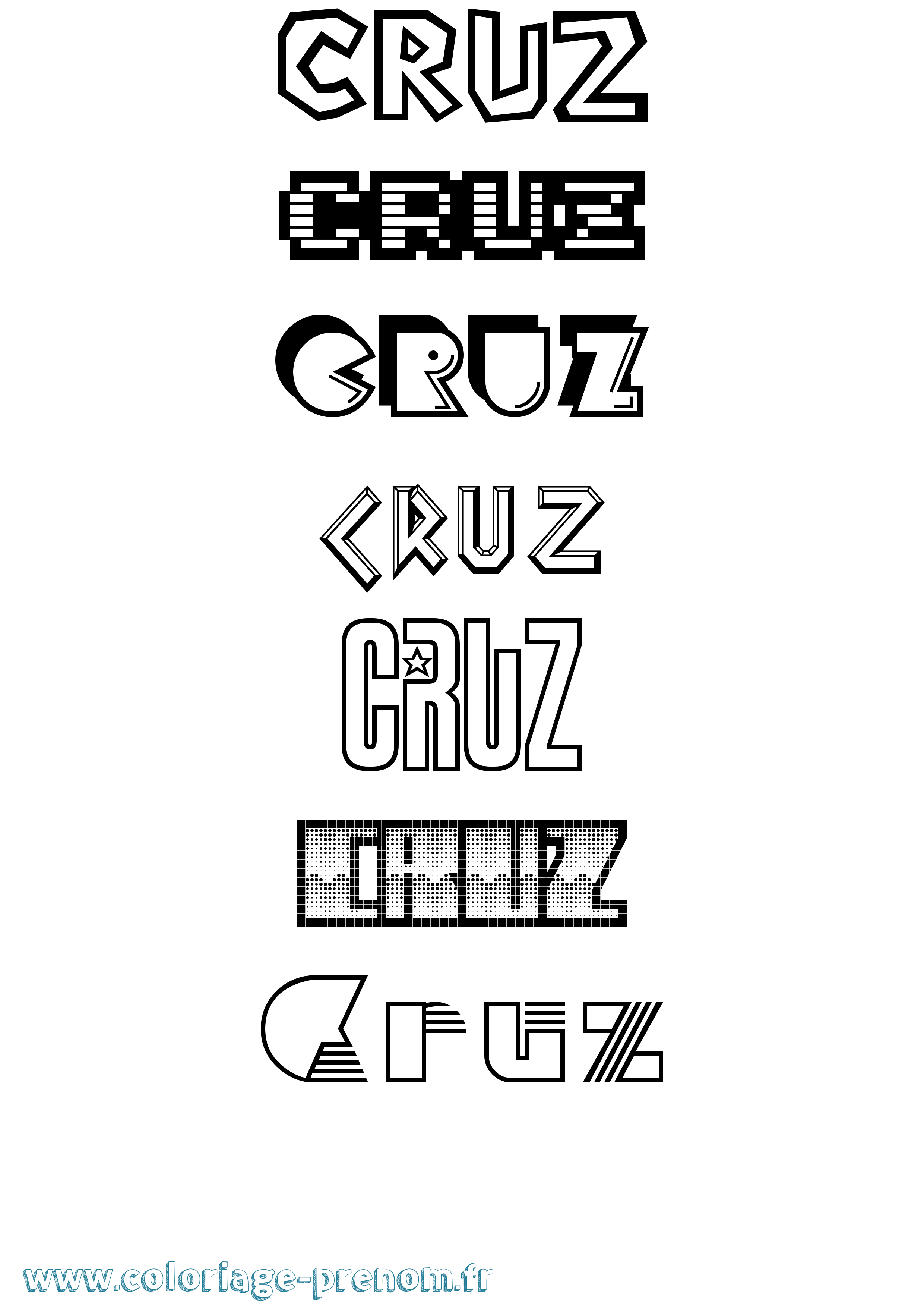 Coloriage Cruz Jeux Vidéos Coloriage prénom Cruz Jeux Vidéos