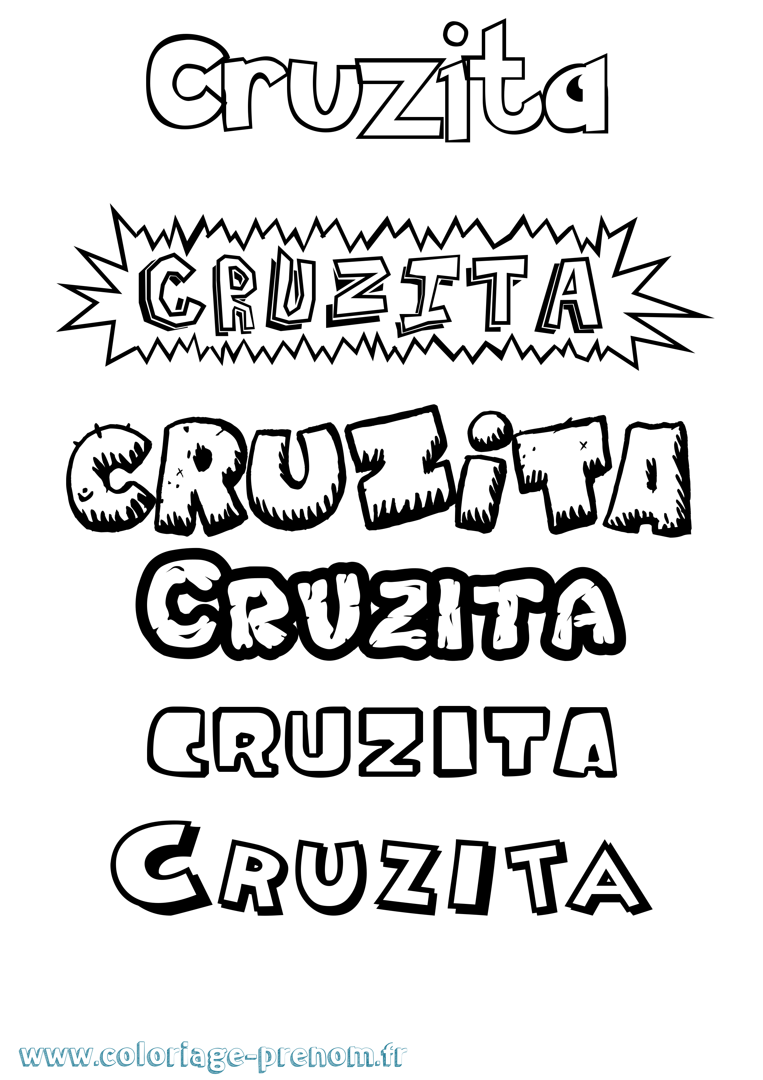 Coloriage Cruzita Dessin Animé Coloriage prénom Cruzita Dessin Animé