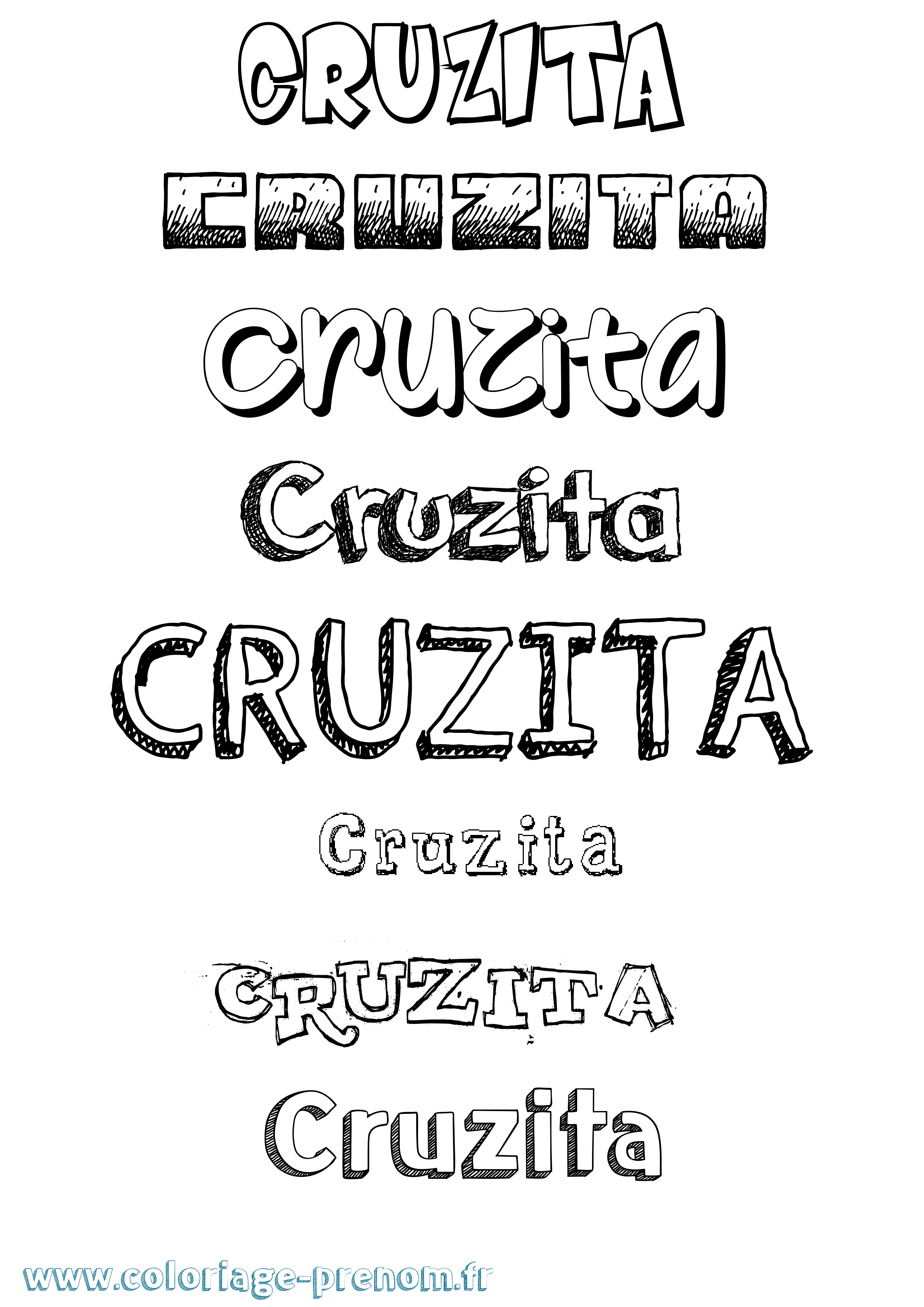 Coloriage Cruzita Dessiné Coloriage prénom Cruzita Dessiné