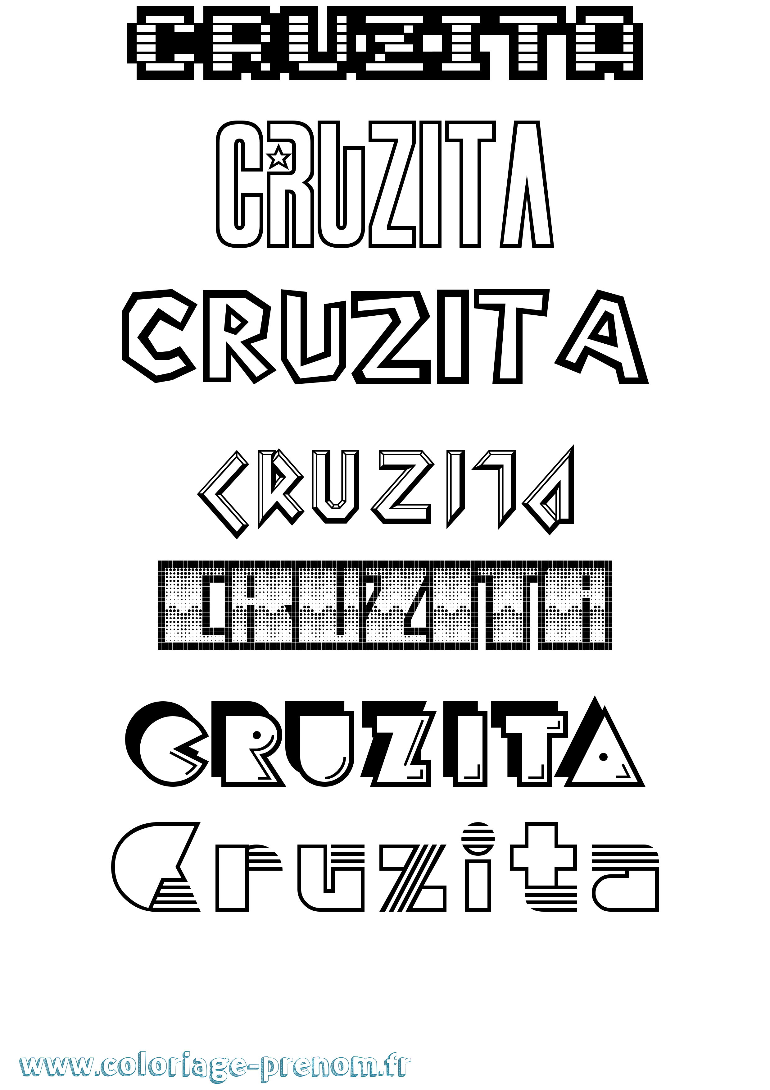Coloriage Cruzita Jeux Vidéos Coloriage prénom Cruzita Jeux Vidéos