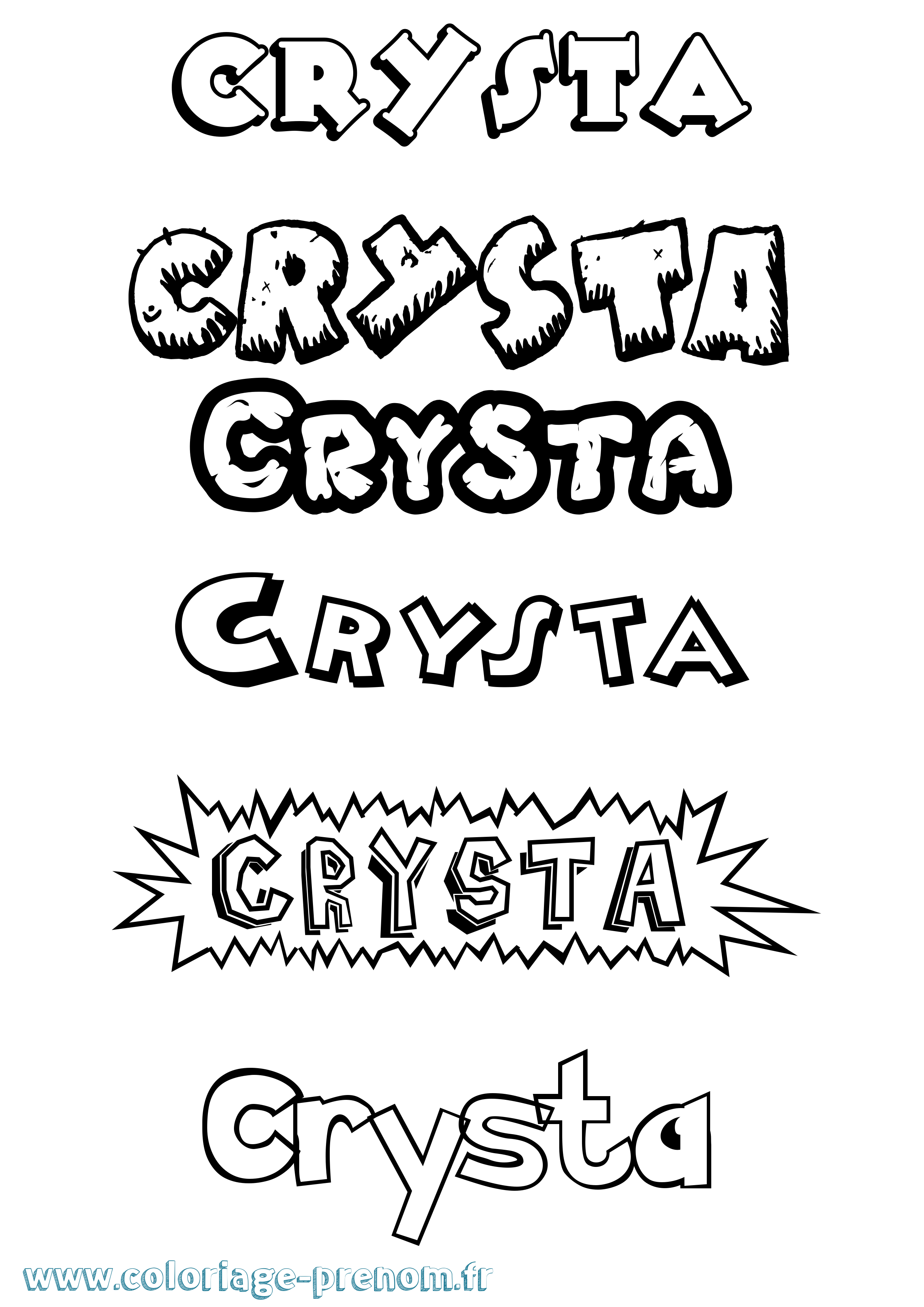 Coloriage prénom Crysta Dessin Animé