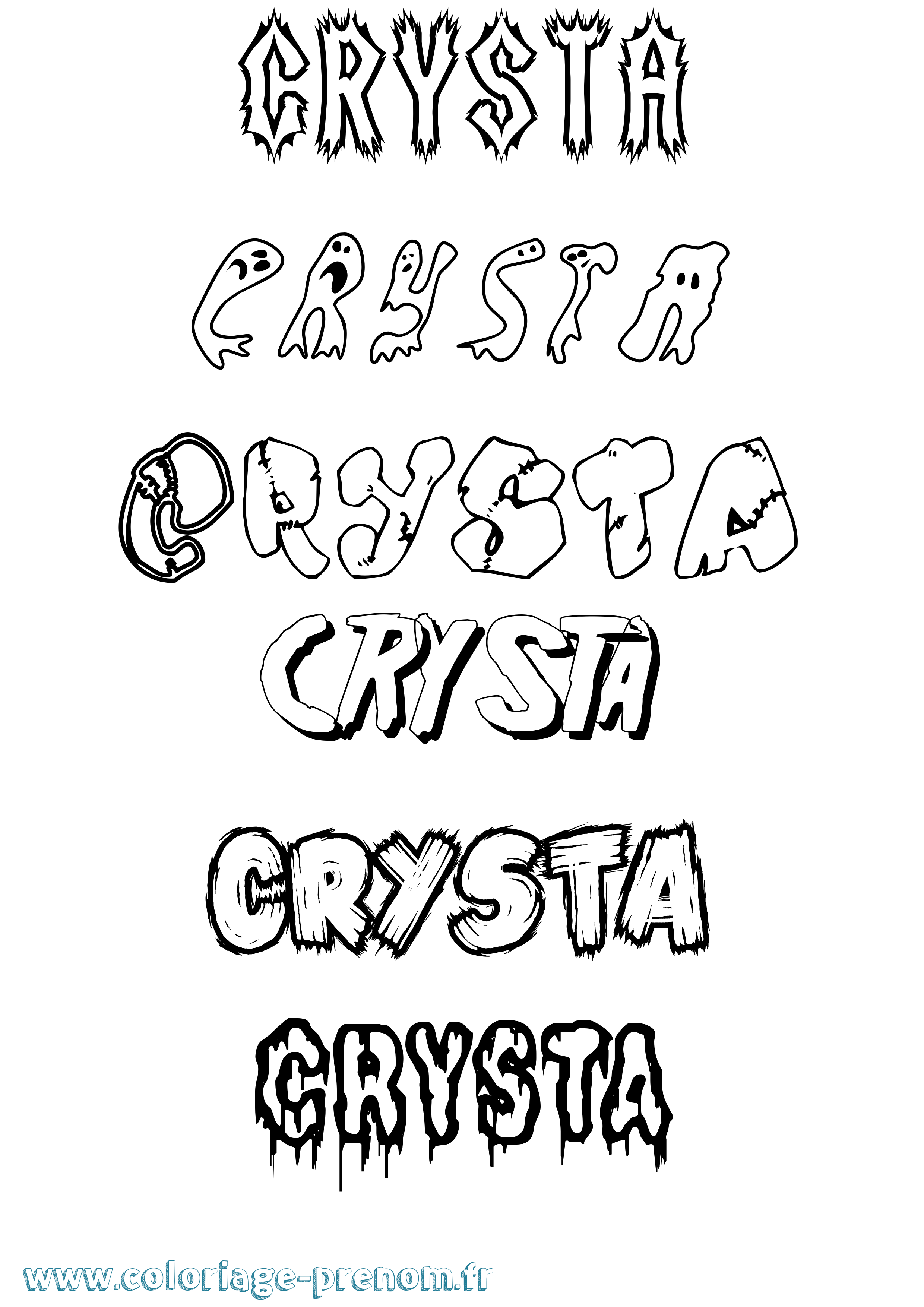 Coloriage prénom Crysta Frisson