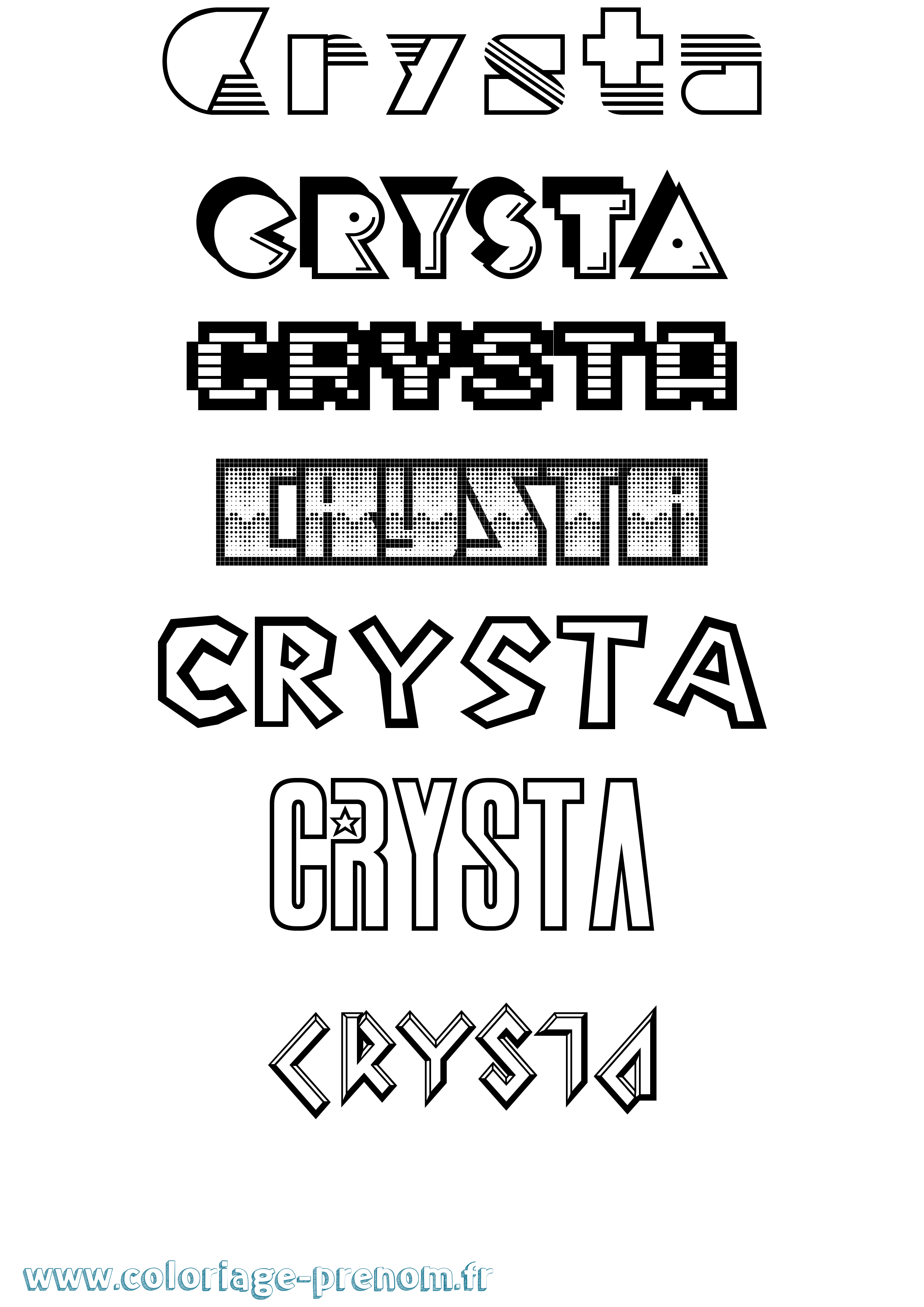 Coloriage prénom Crysta Jeux Vidéos