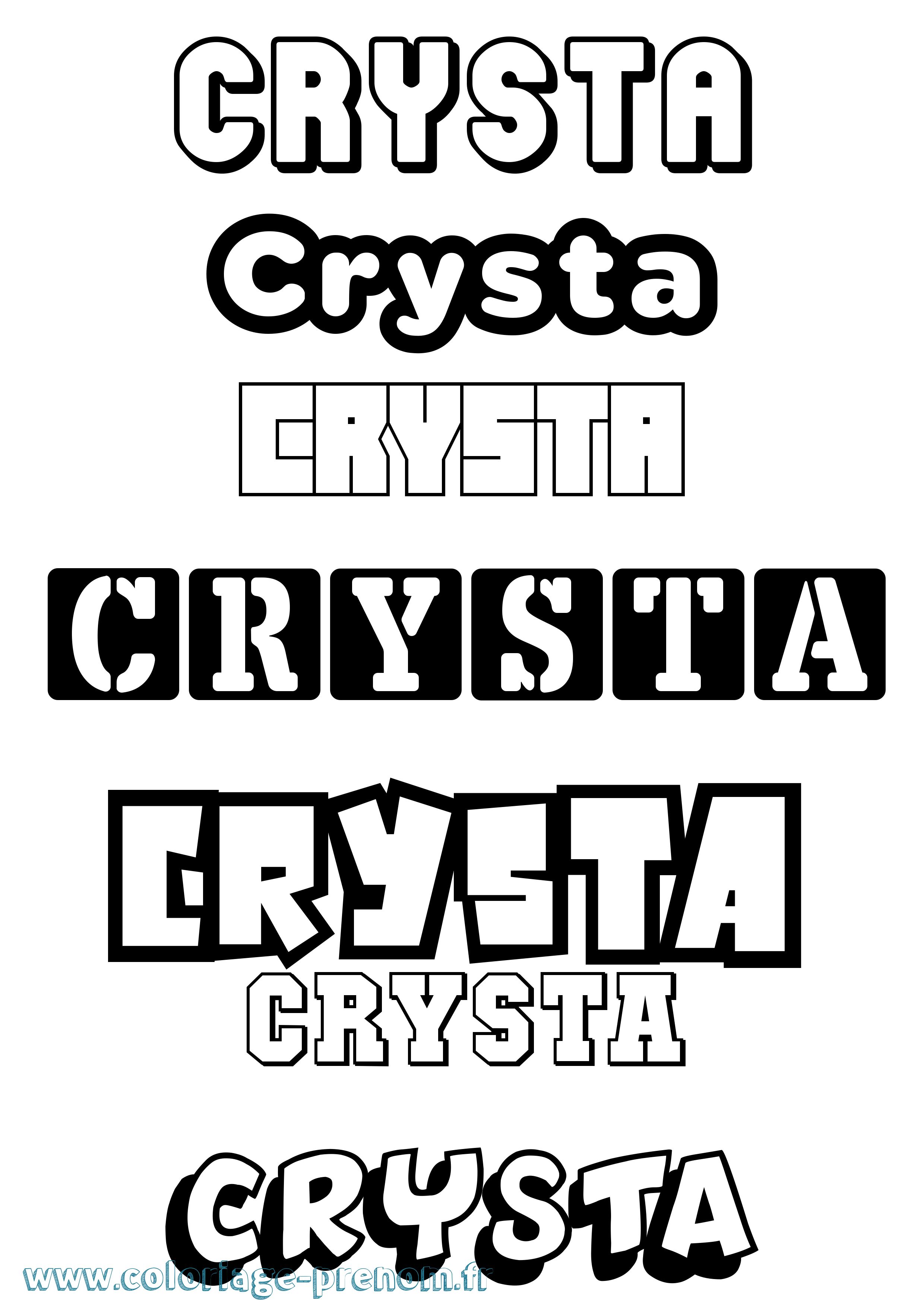 Coloriage prénom Crysta Simple