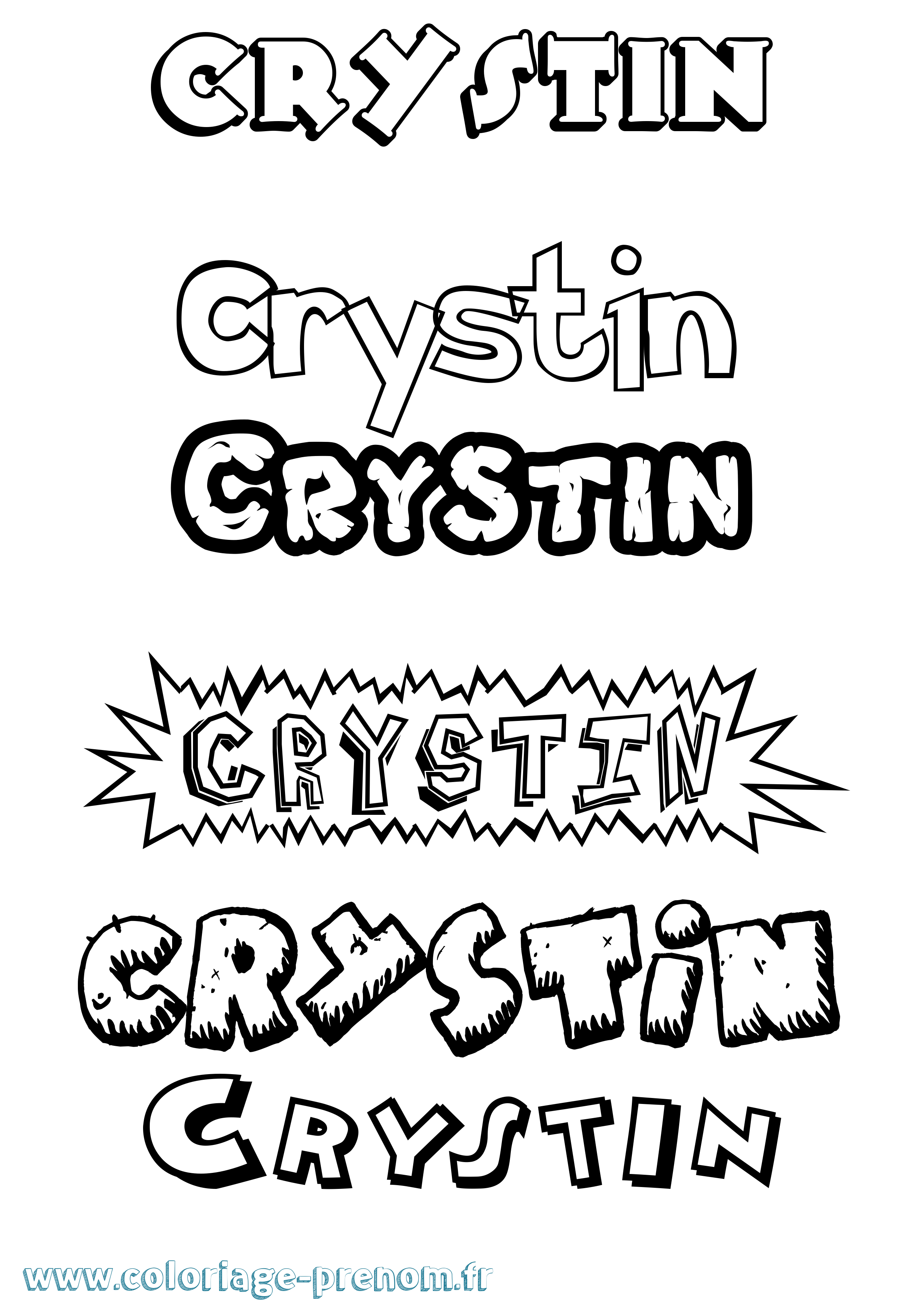 Coloriage prénom Crystin Dessin Animé