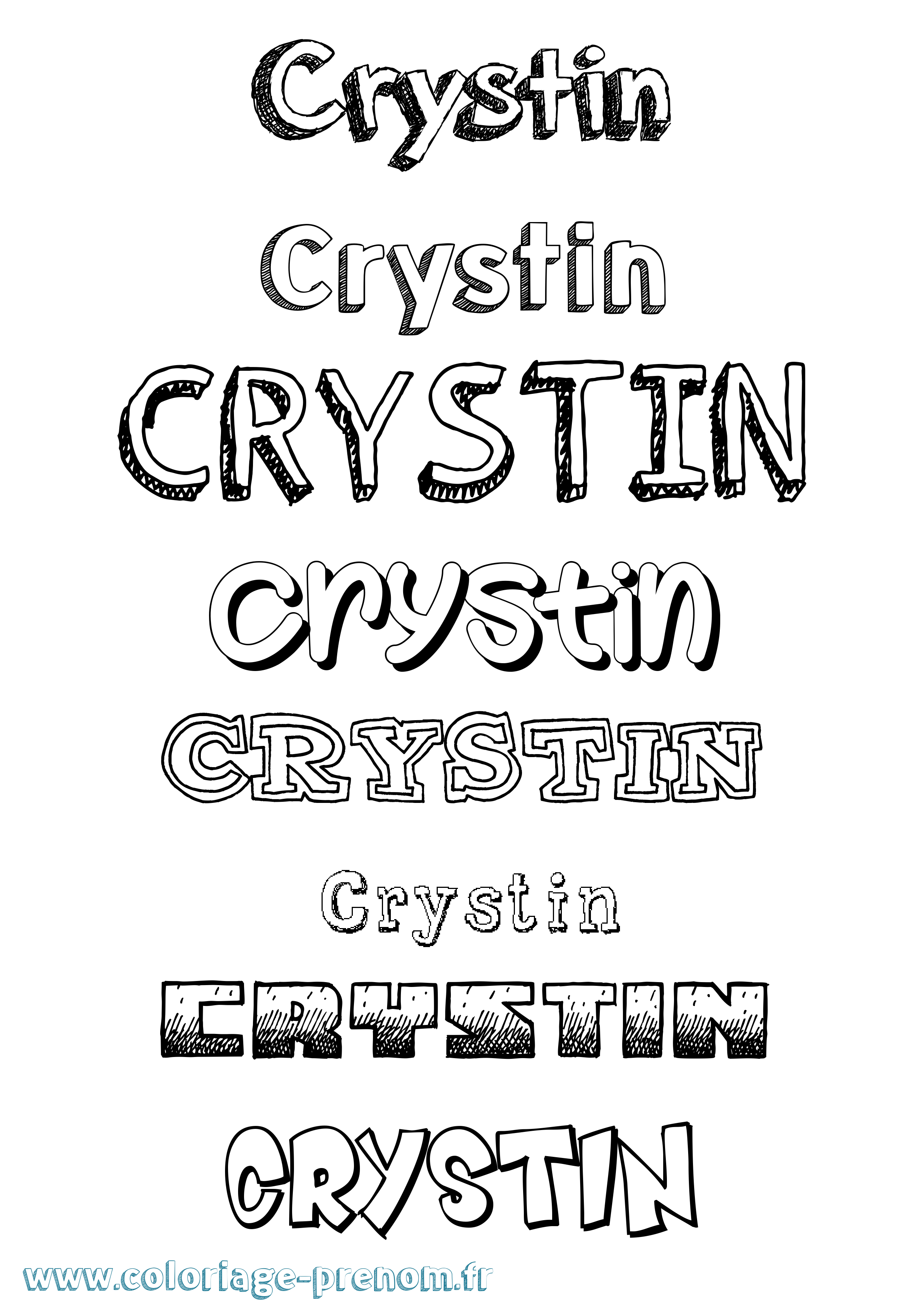 Coloriage prénom Crystin Dessiné