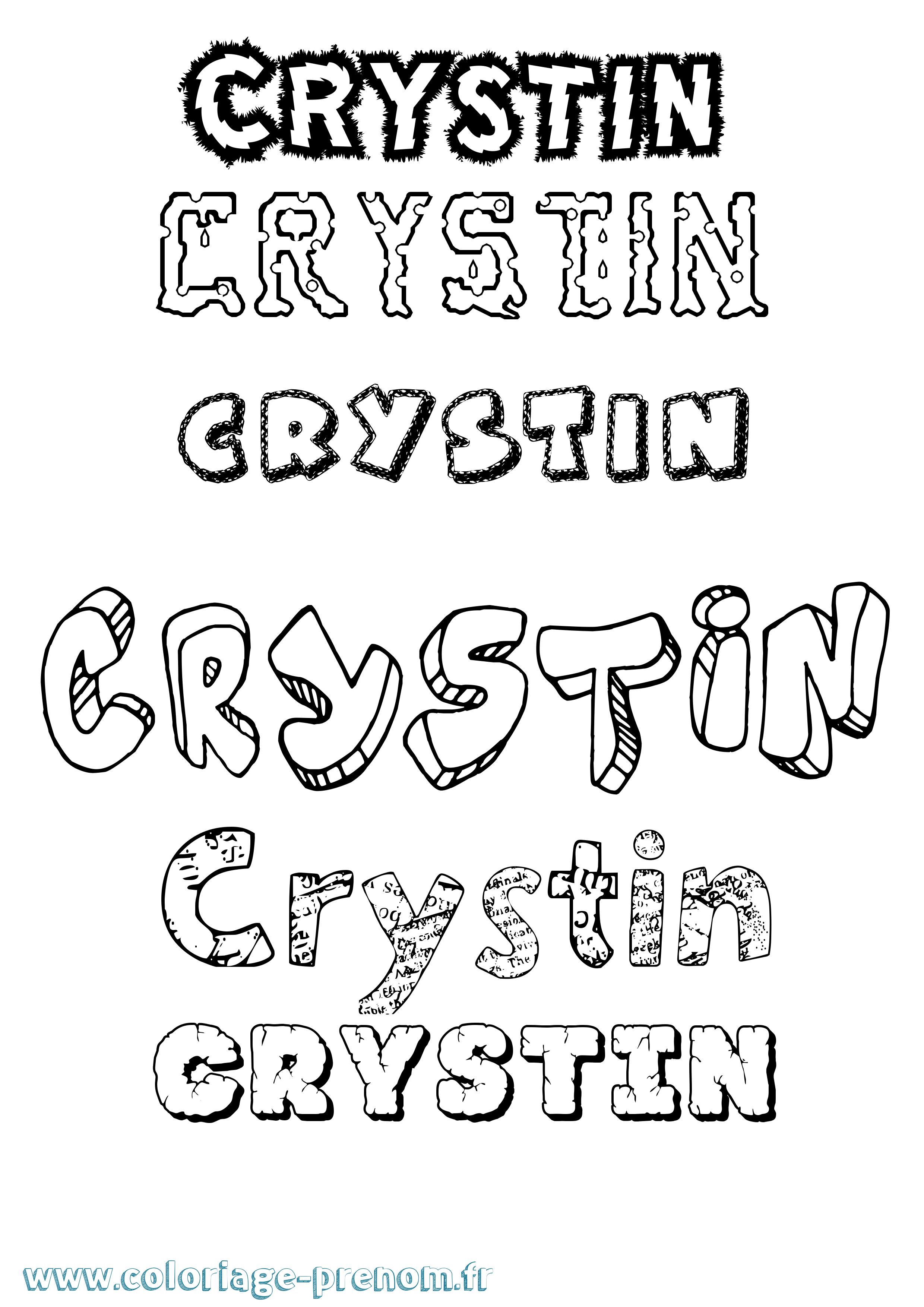 Coloriage prénom Crystin Destructuré
