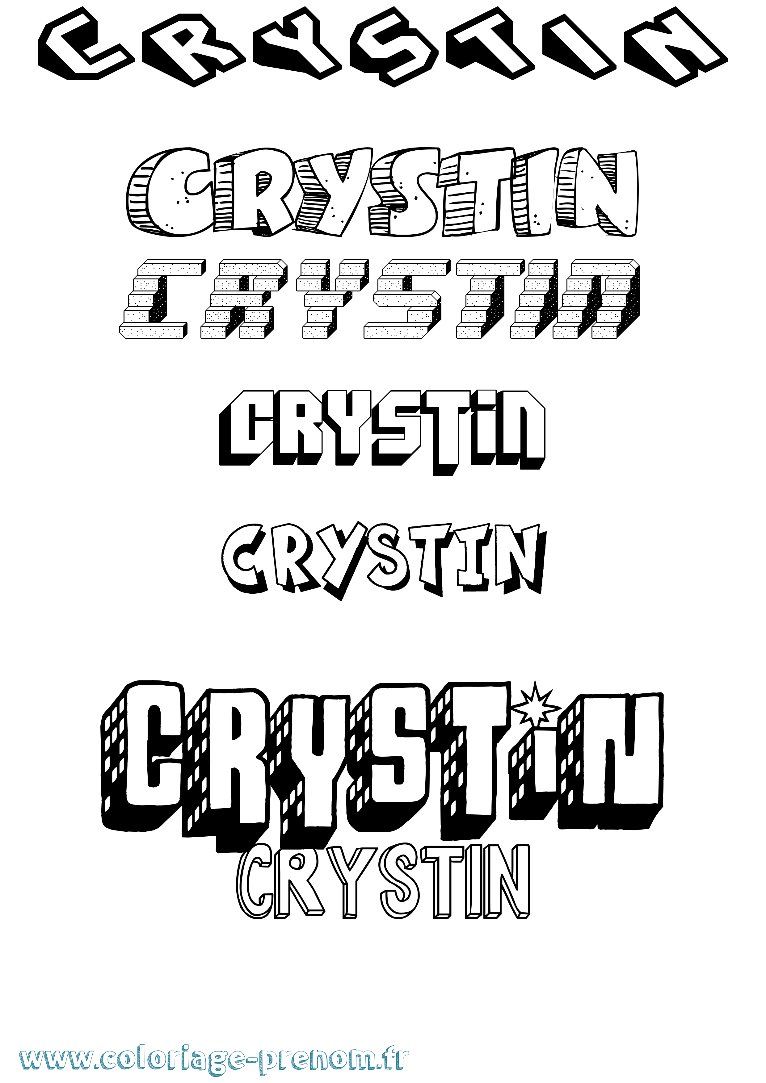 Coloriage prénom Crystin Effet 3D