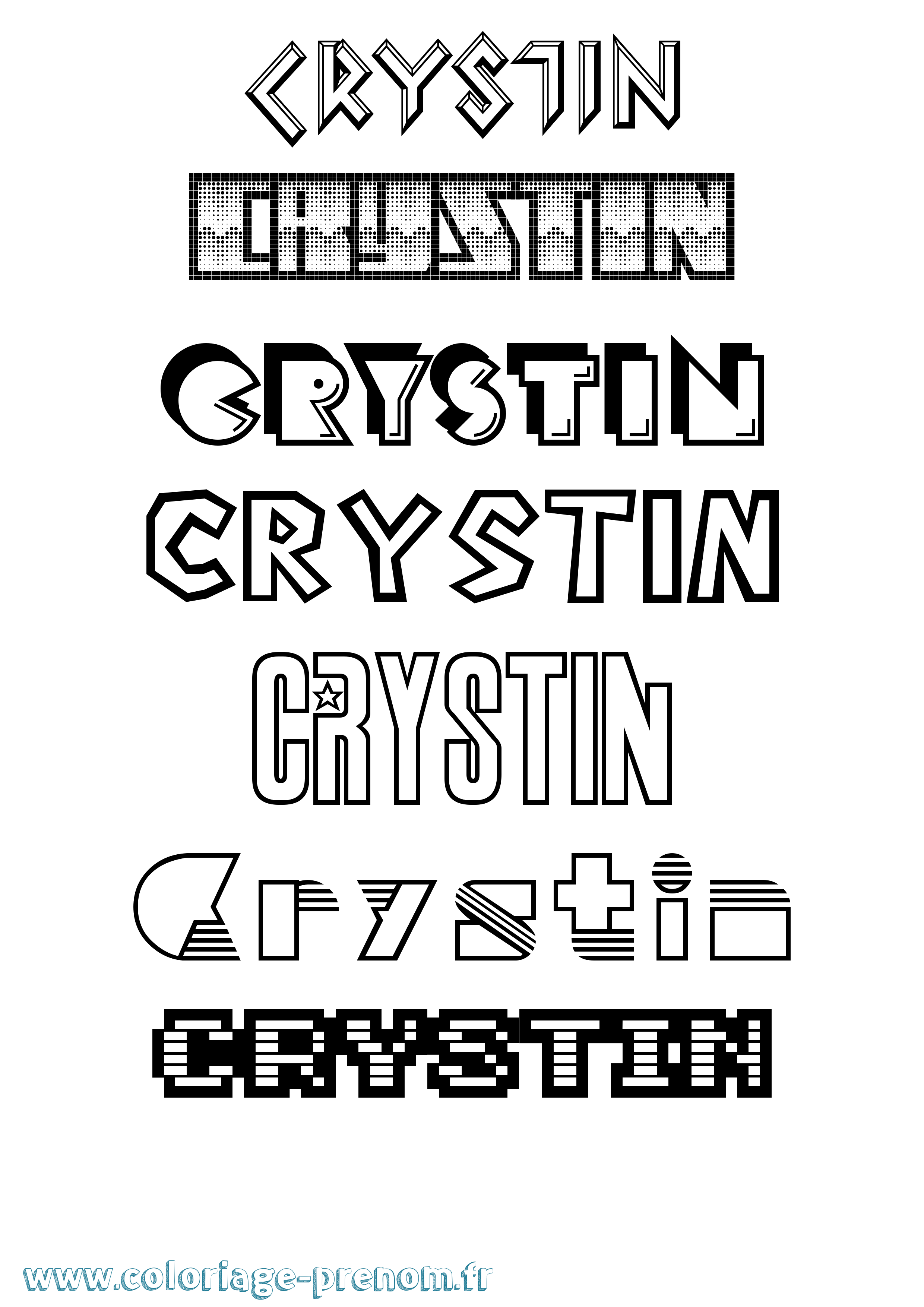 Coloriage prénom Crystin Jeux Vidéos