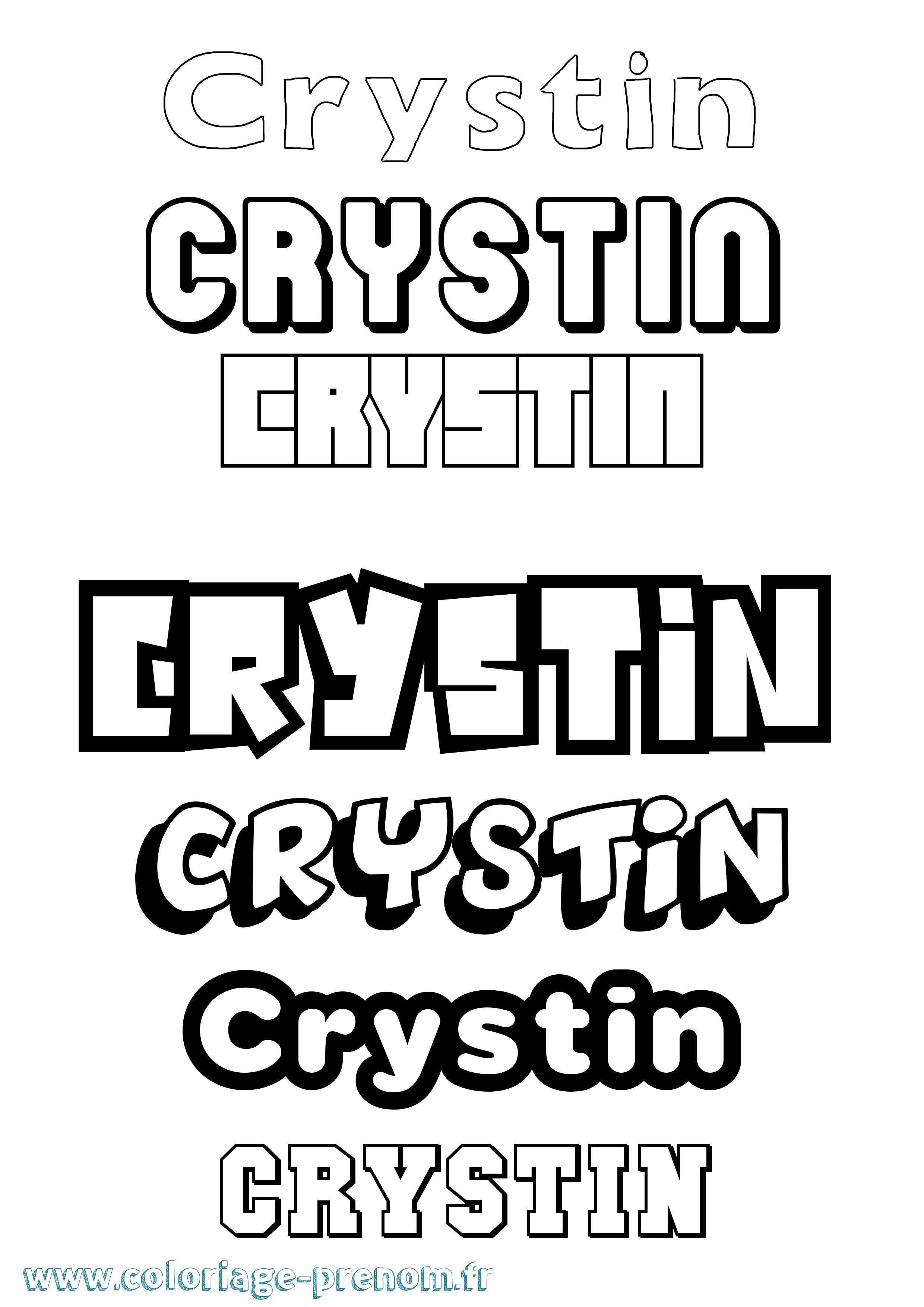 Coloriage prénom Crystin Simple