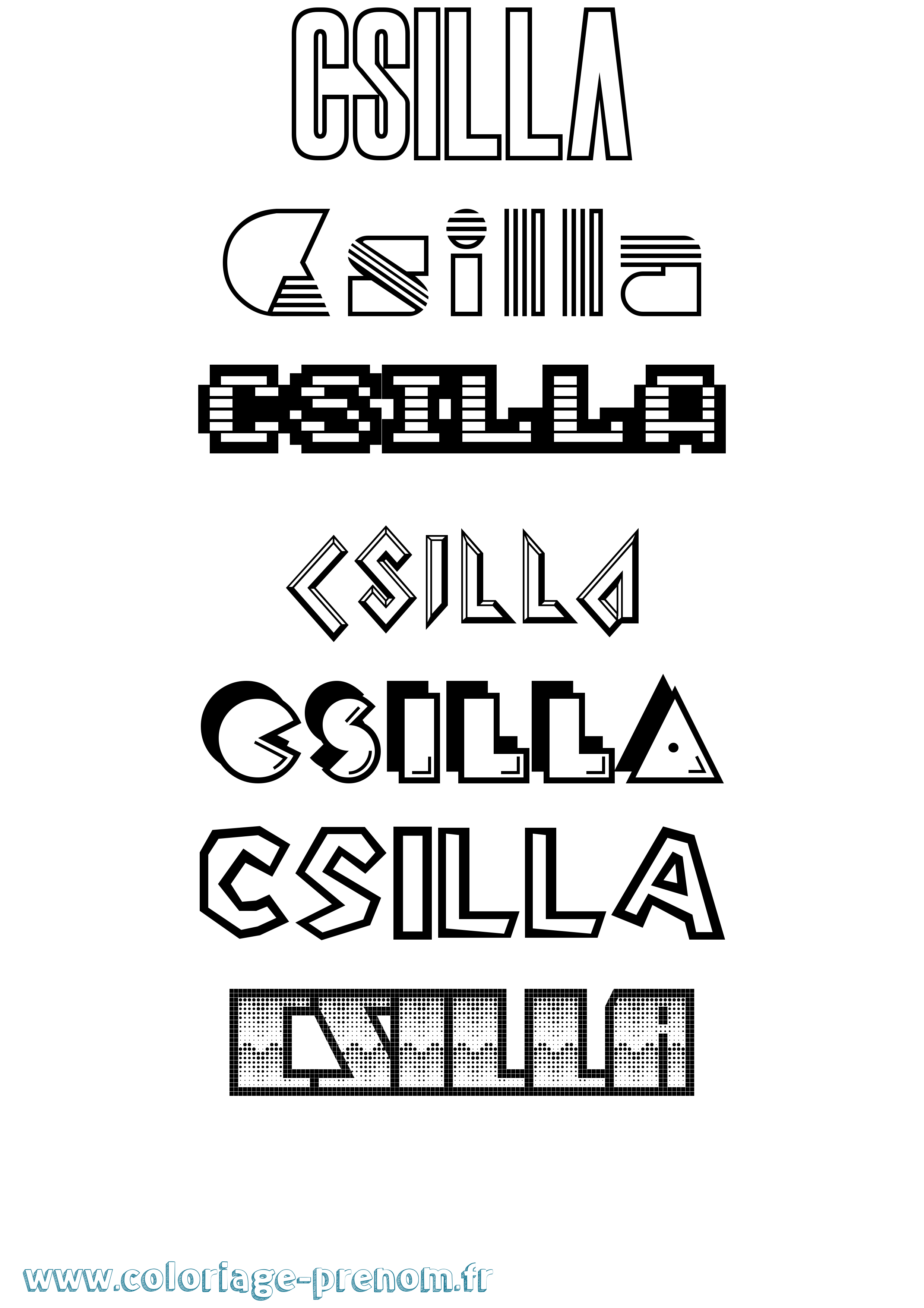 Coloriage Csilla Jeux Vidéos Coloriage prénom Csilla Jeux Vidéos